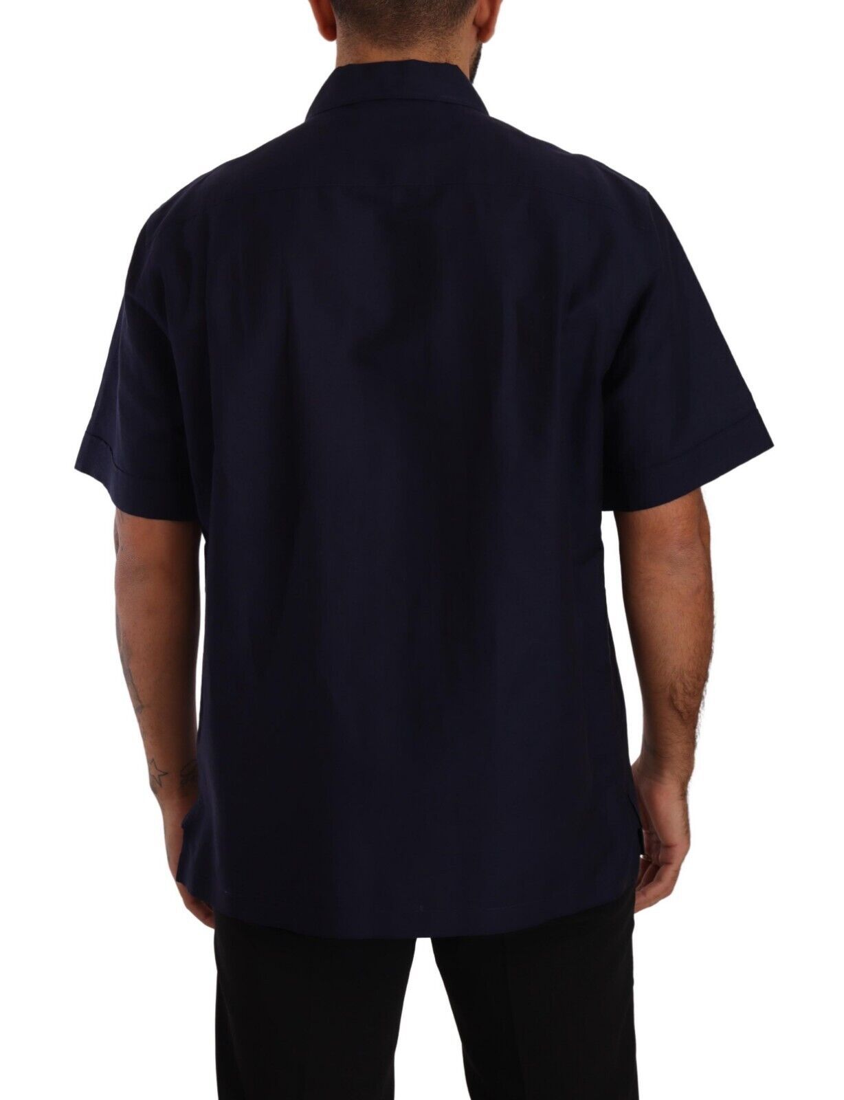 Dolce &amp; Gabbana Elegantes marineblaues Button-Down-Freizeithemd