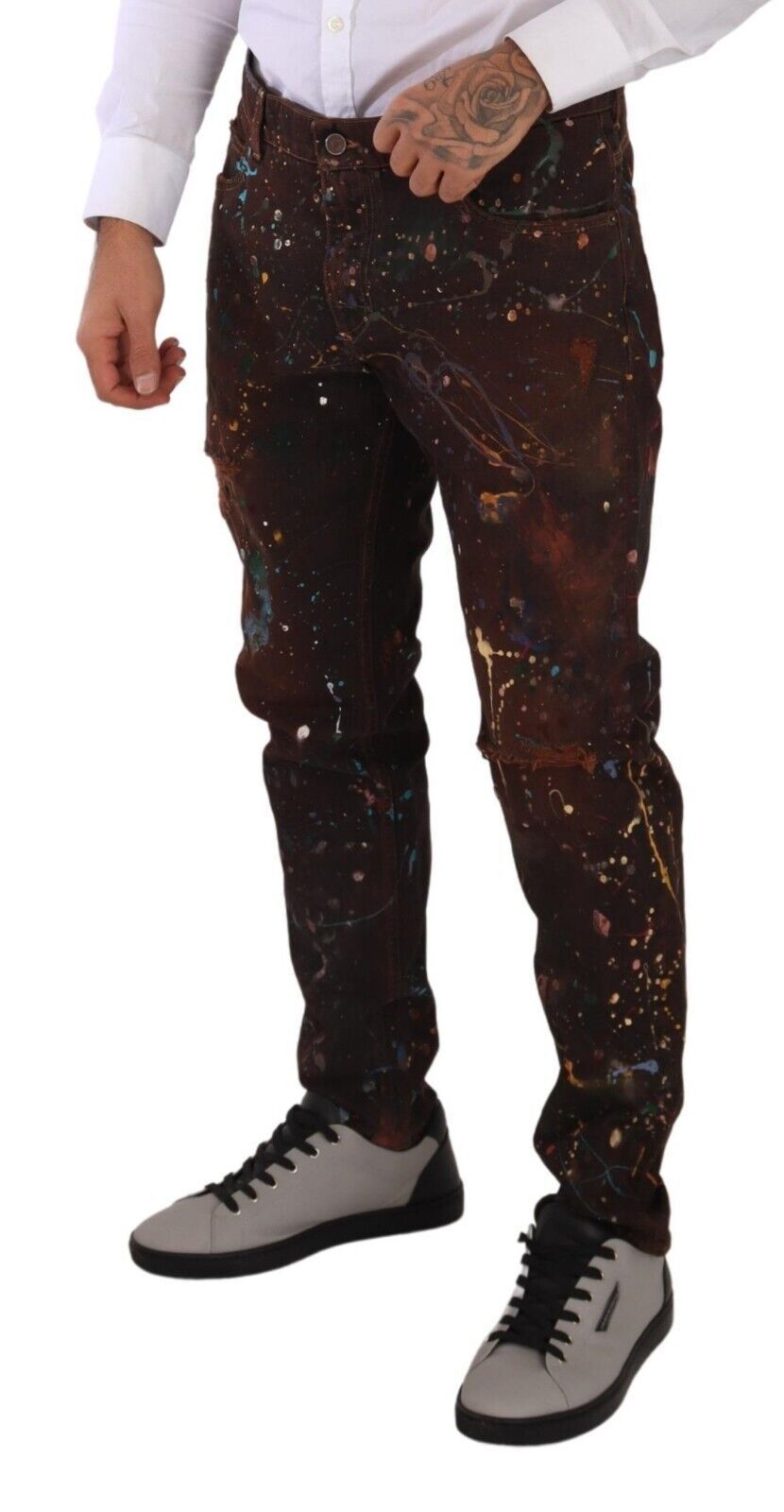 Dolce &amp; Gabbana Elegante mehrfarbig bemalte Jeans
