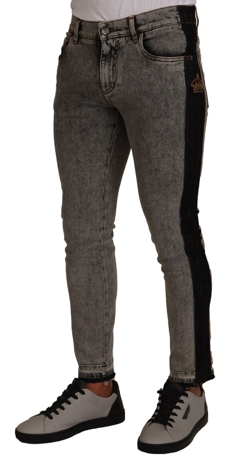 Dolce &amp; Gabbana – Schicke Skinny-Jeans mit verzierter Krone