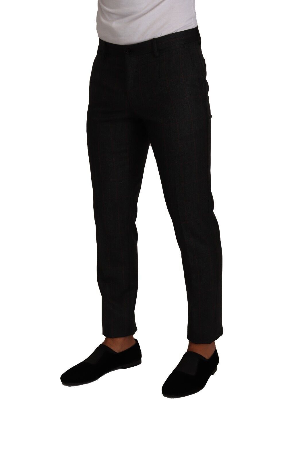 Dolce &amp; Gabbana Elegante Slim Fit-Hose in Grau mit Karomuster