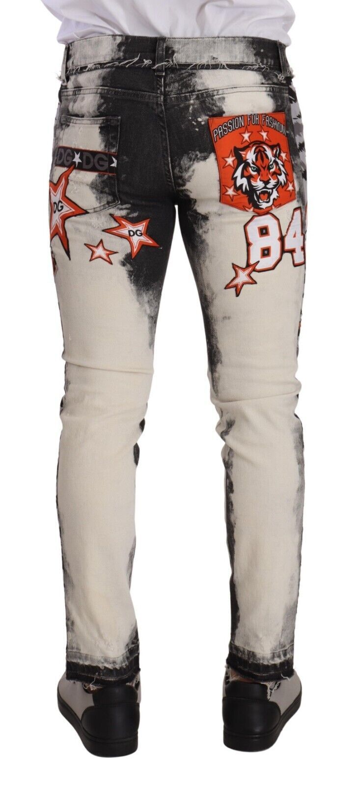 Dolce &amp; Gabbana Chic Slim Fit Jeans aus Denim mit Sternmotiv