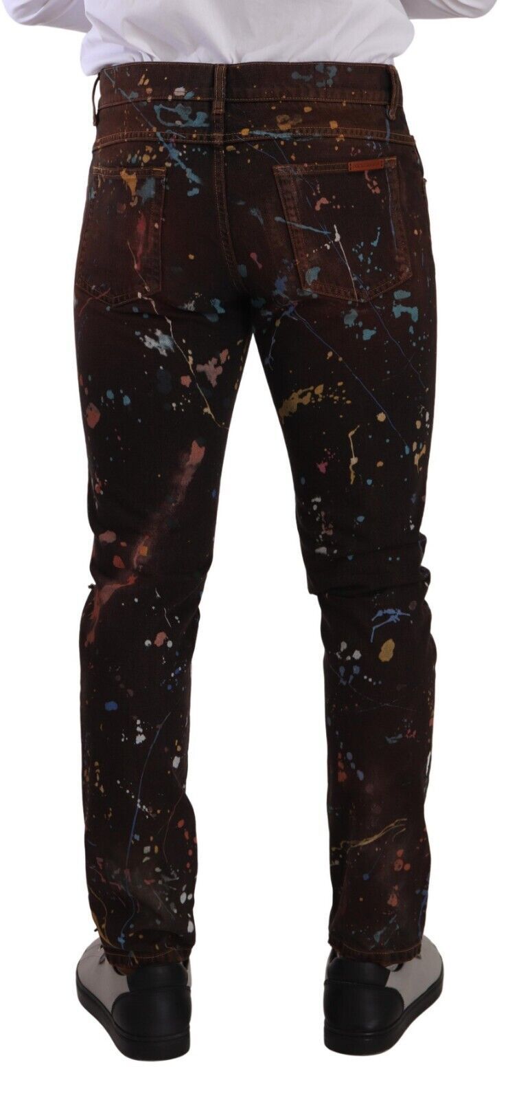 Dolce &amp; Gabbana – Mehrfarbig bemalte Skinny-Jeans