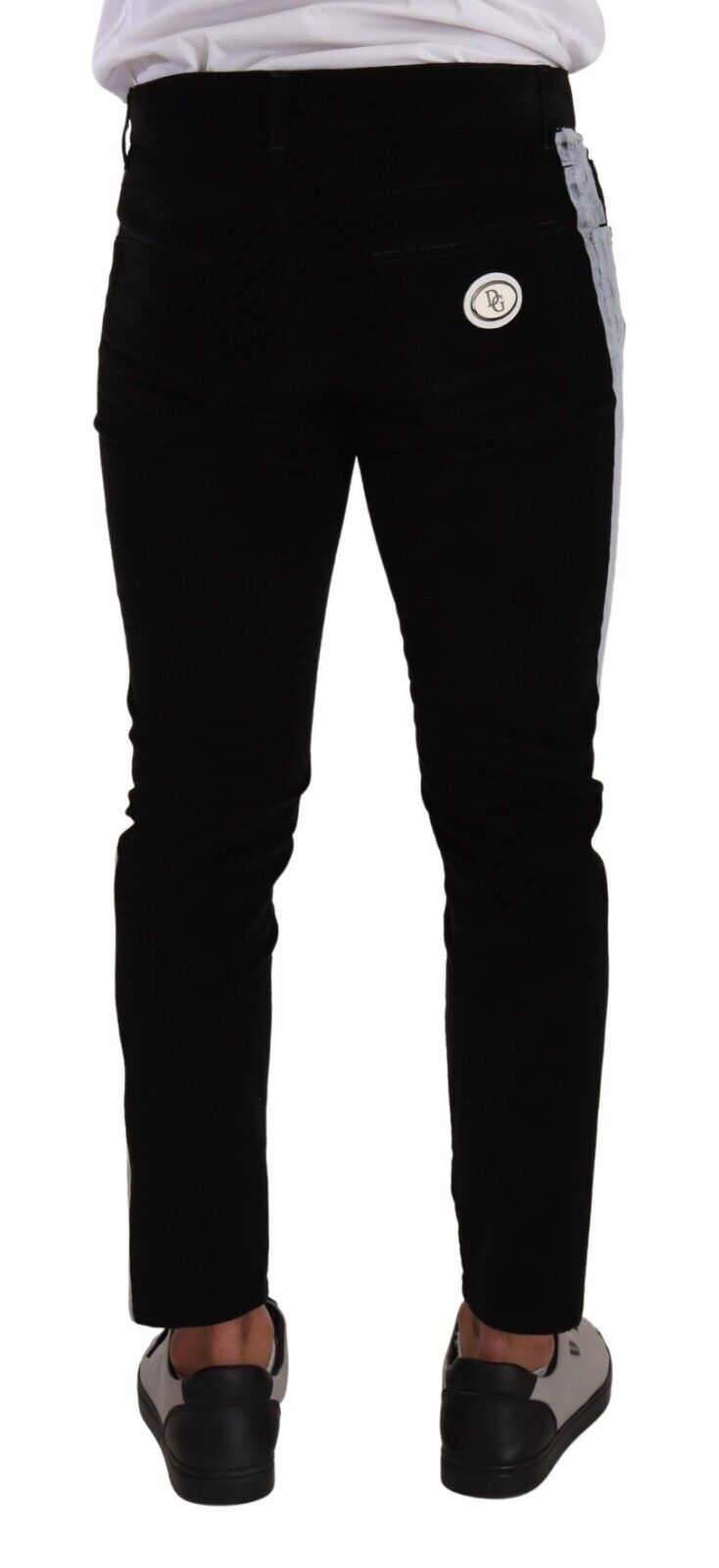 Dolce &amp; Gabbana Elegante Slim-Fit-Jeans aus schwarzer Baumwolle