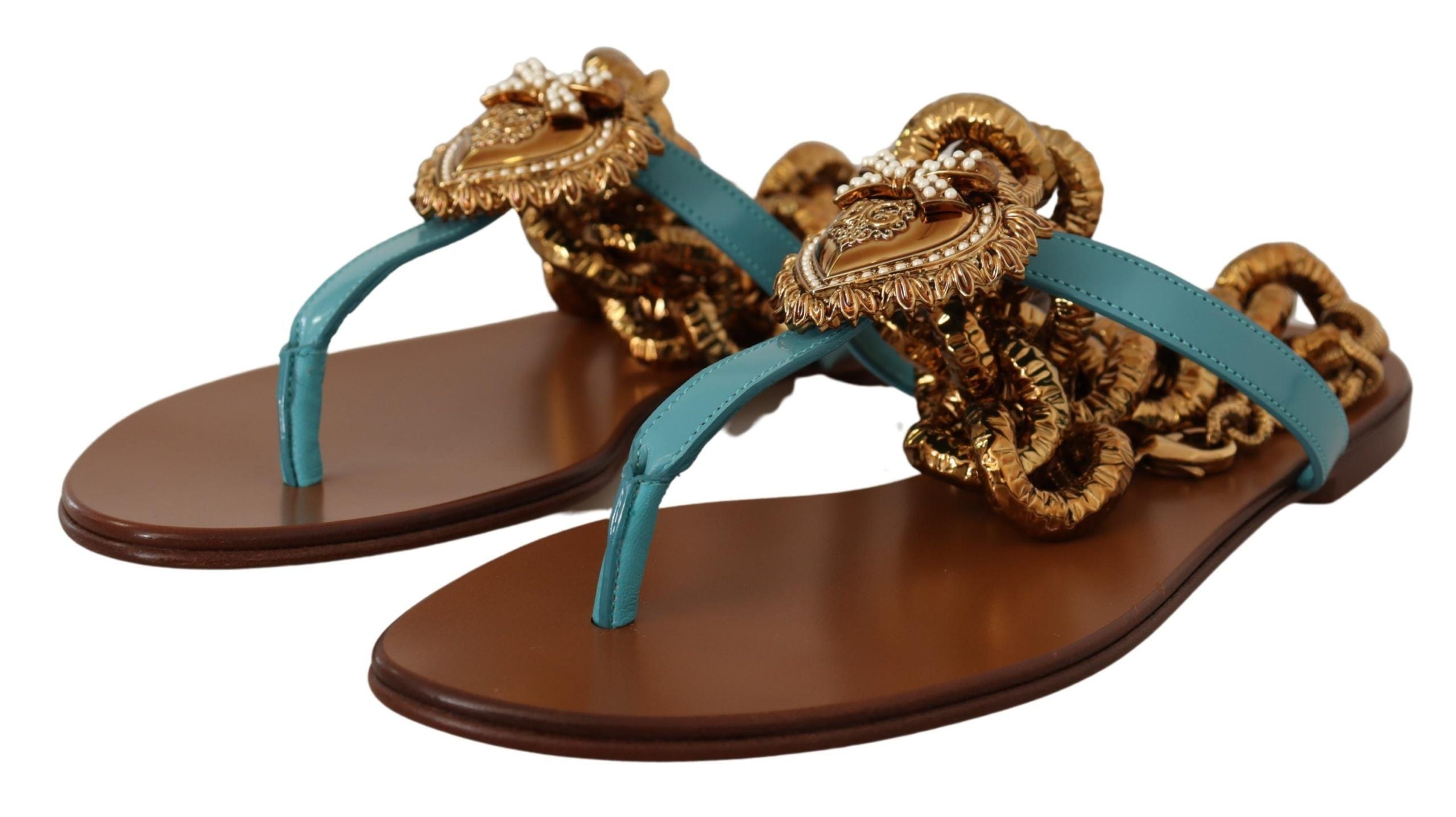 Dolce &amp; Gabbana – Schicke Gladiator-Flats mit Herz-Devotion-Detail