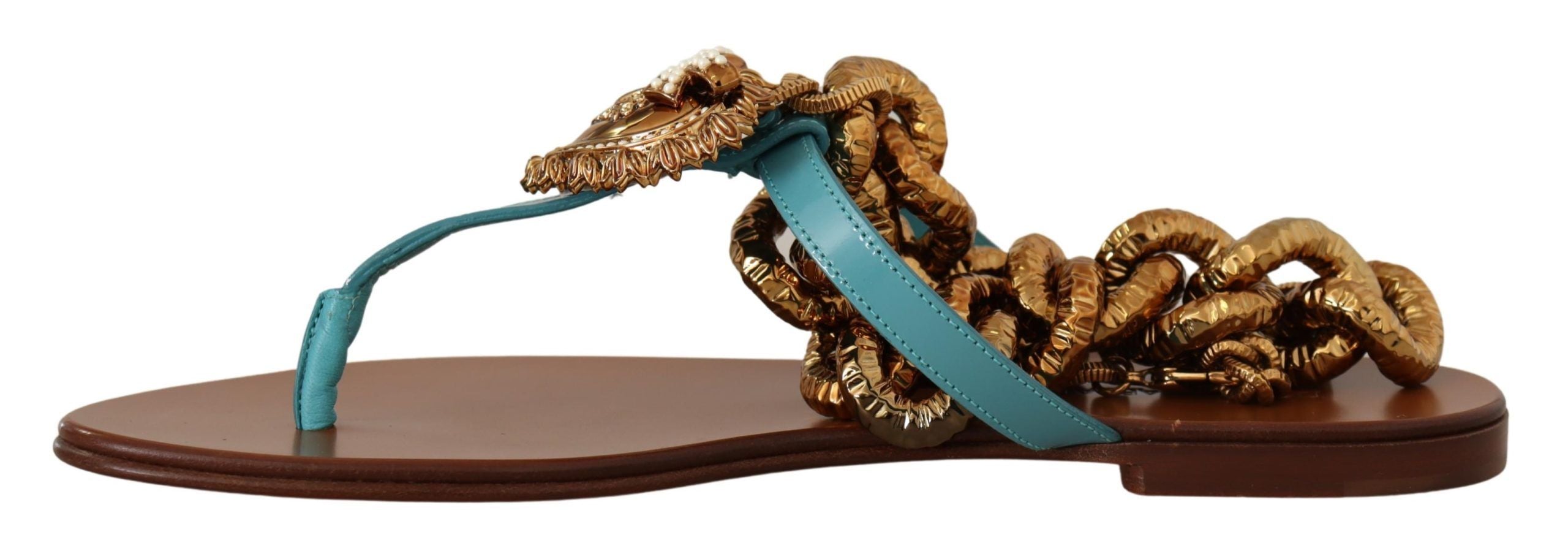 Dolce &amp; Gabbana – Schicke Gladiator-Flats mit Herz-Devotion-Detail