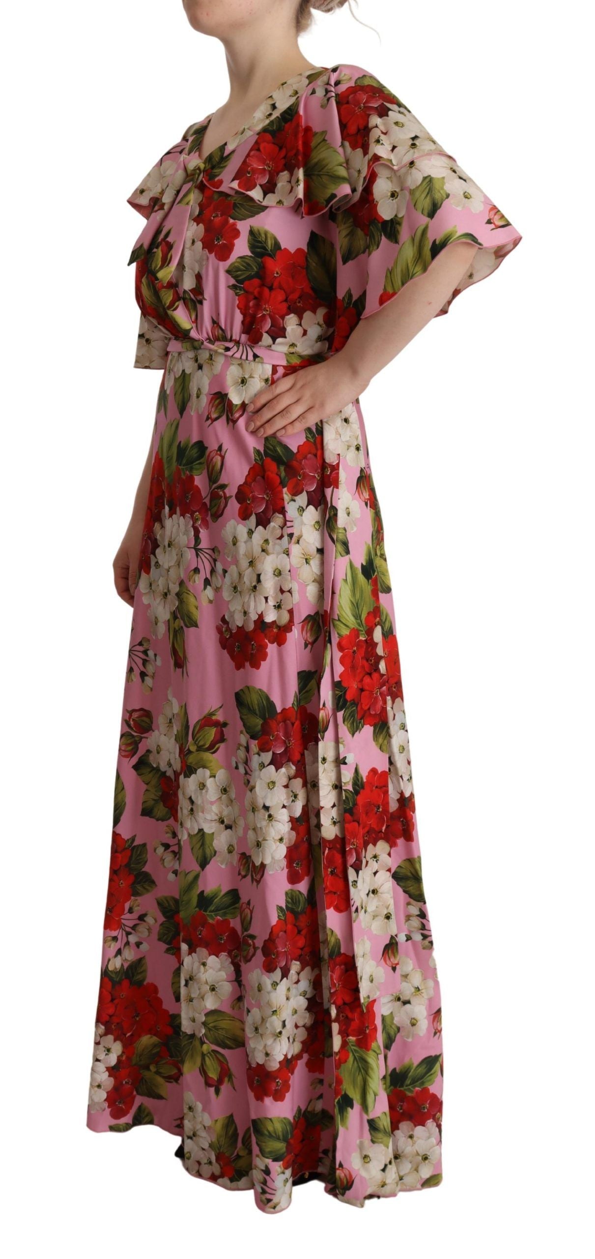 Rochie maxi din mătase florală fermecătoare Dolce &amp; Gabbana