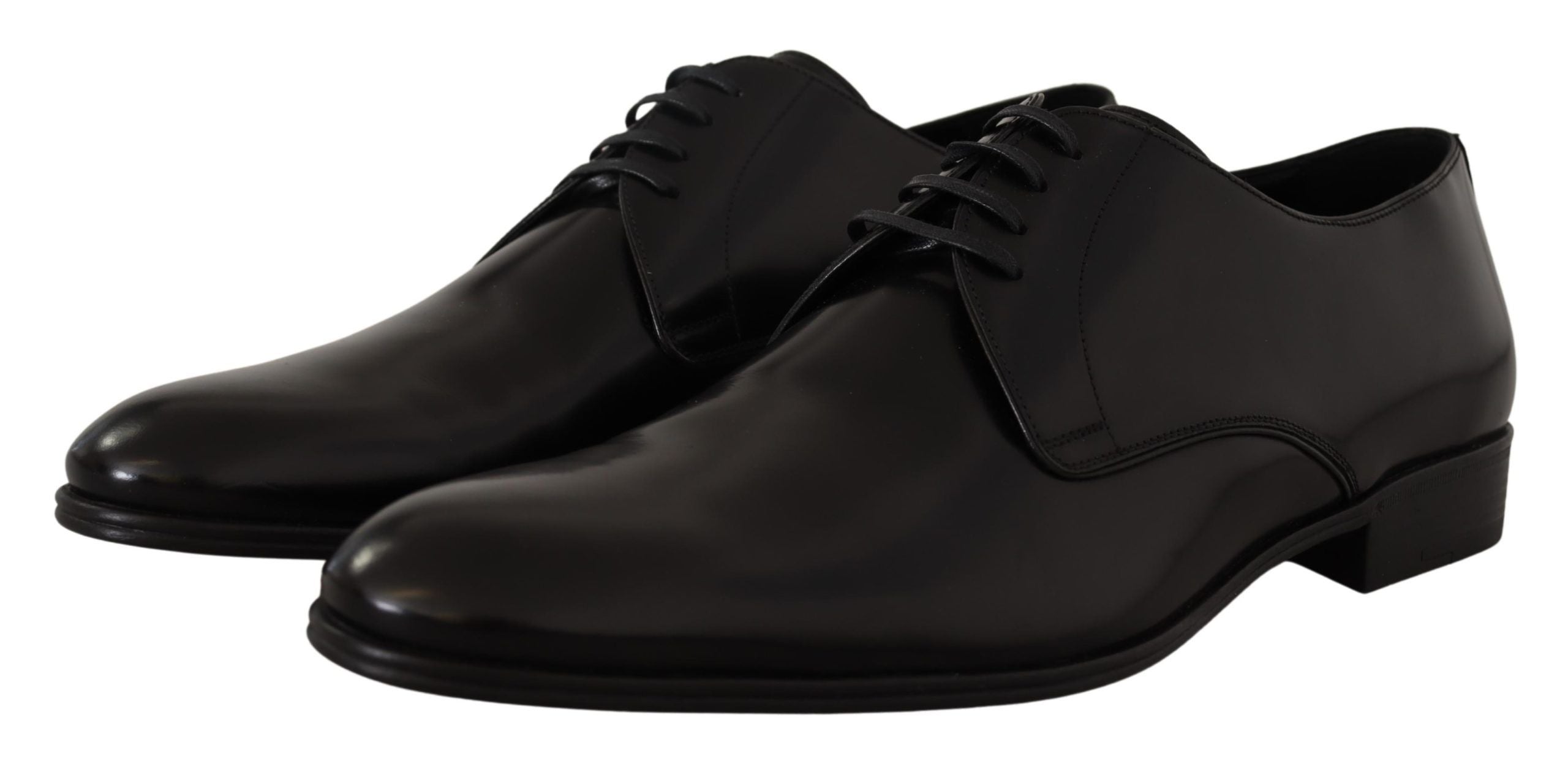 Dolce &amp; Gabbana Elegante Derby-Schuhe aus schwarzem Leder