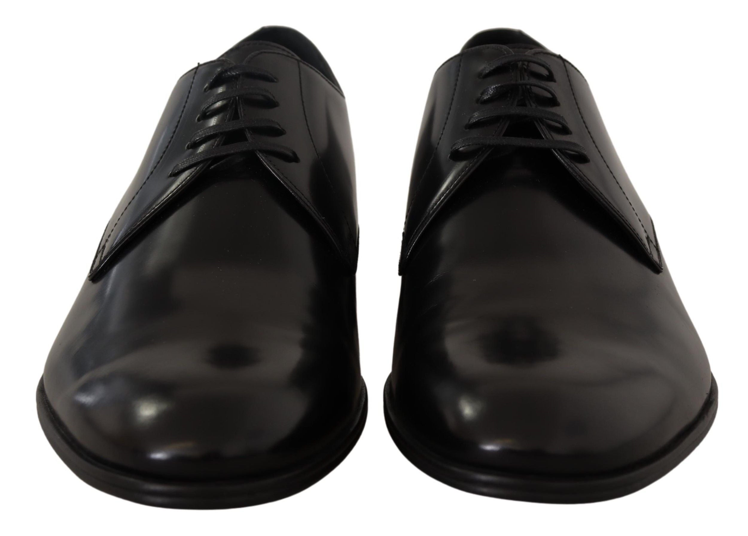 Dolce &amp; Gabbana Elegante Derby-Schuhe aus schwarzem Leder