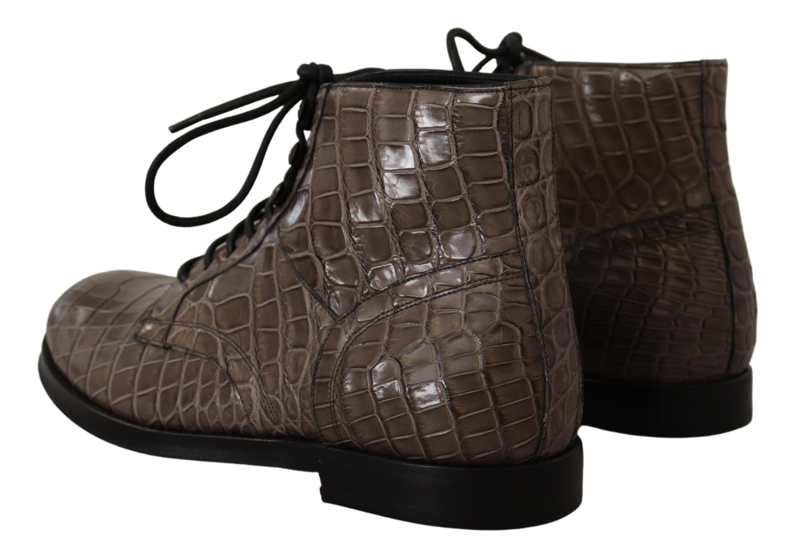 Dolce &amp; Gabbana Elegante Krokodil-Derby-Brogue-Stiefel