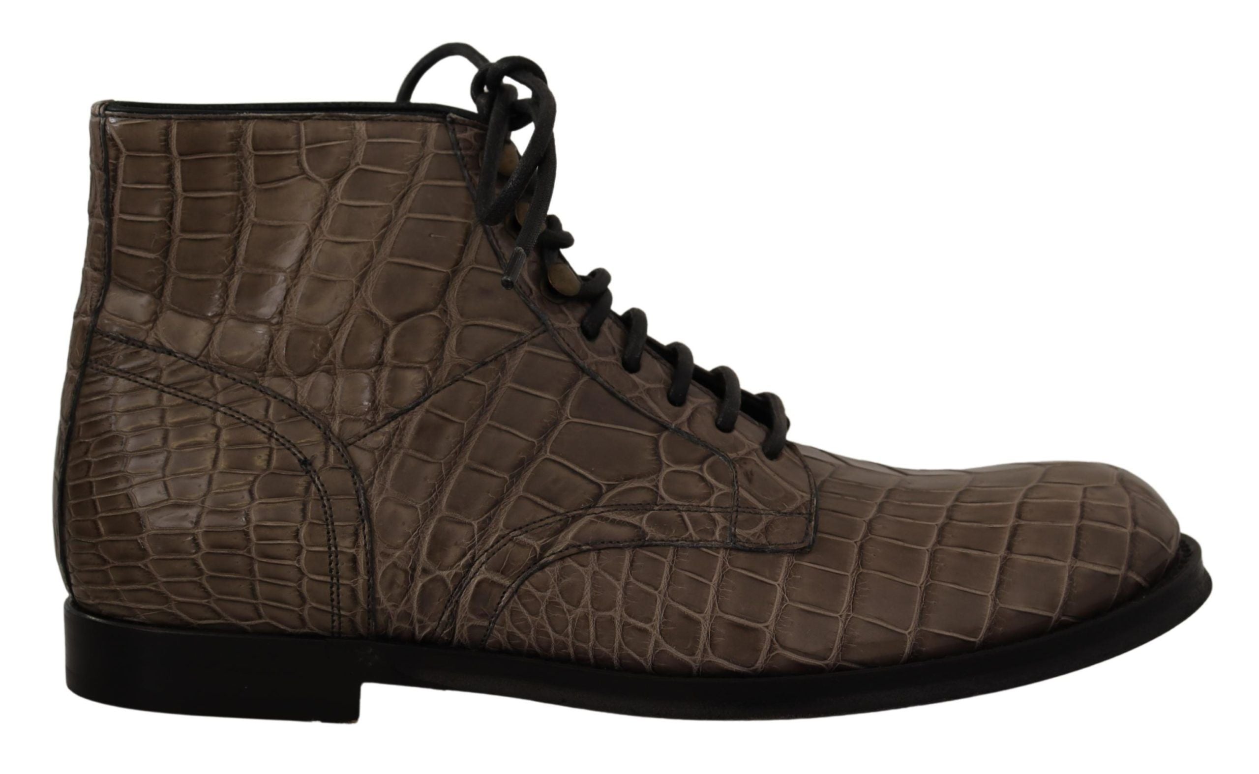 Dolce &amp; Gabbana Elegante Krokodil-Derby-Brogue-Stiefel