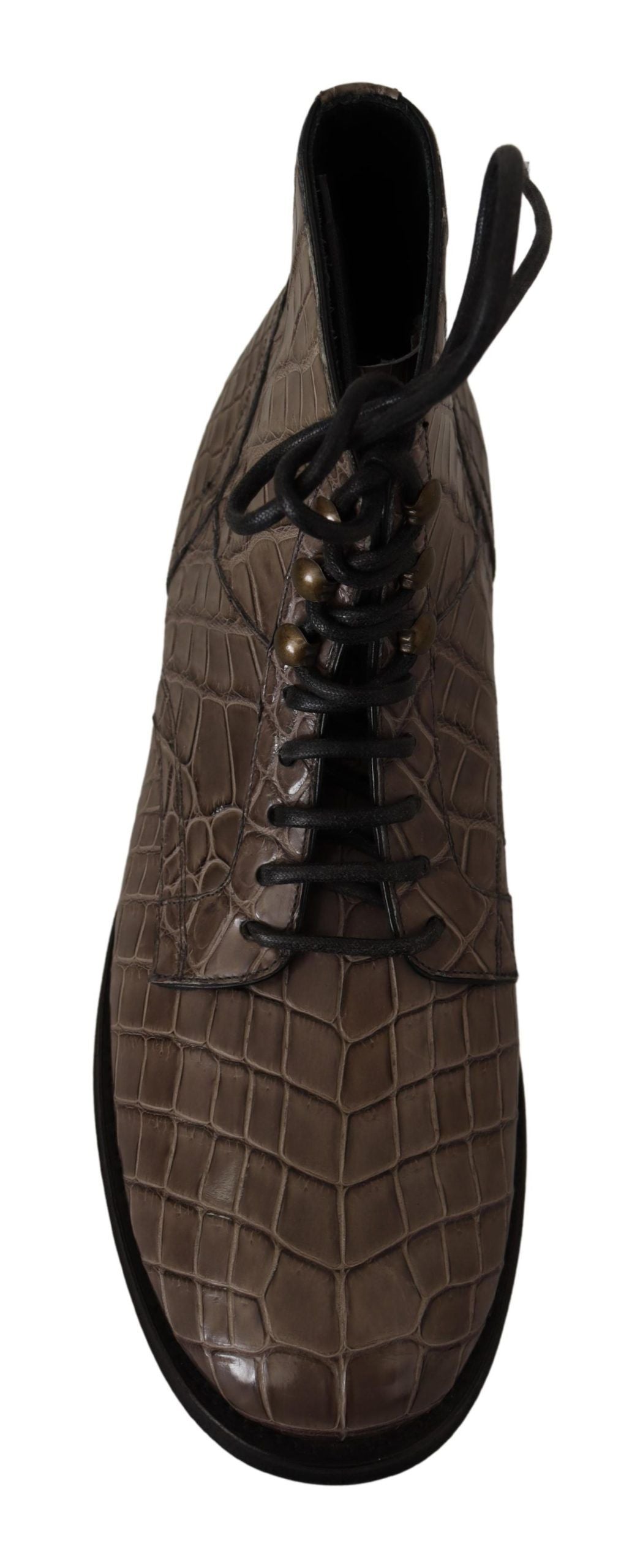 Dolce &amp; Gabbana Elegante Krokodil-Derby-Brogue-Stiefel