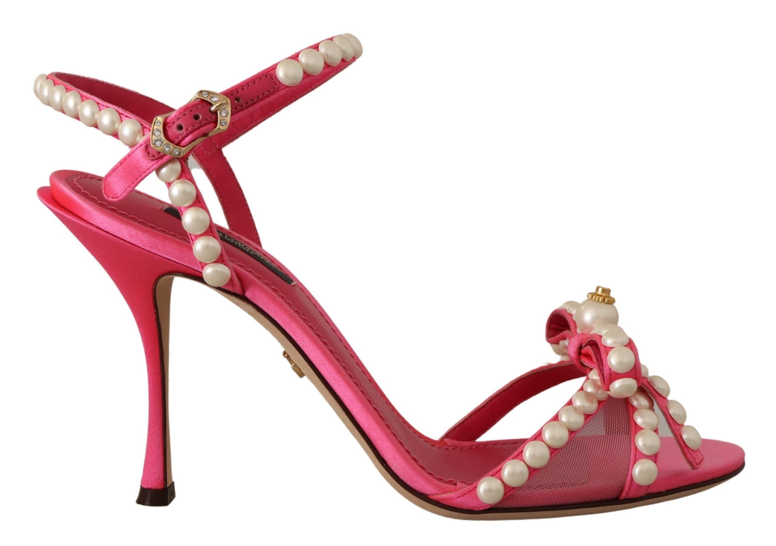 Dolce &amp; Gabbana – Elegante Sandalen mit rosa Perlenverzierung