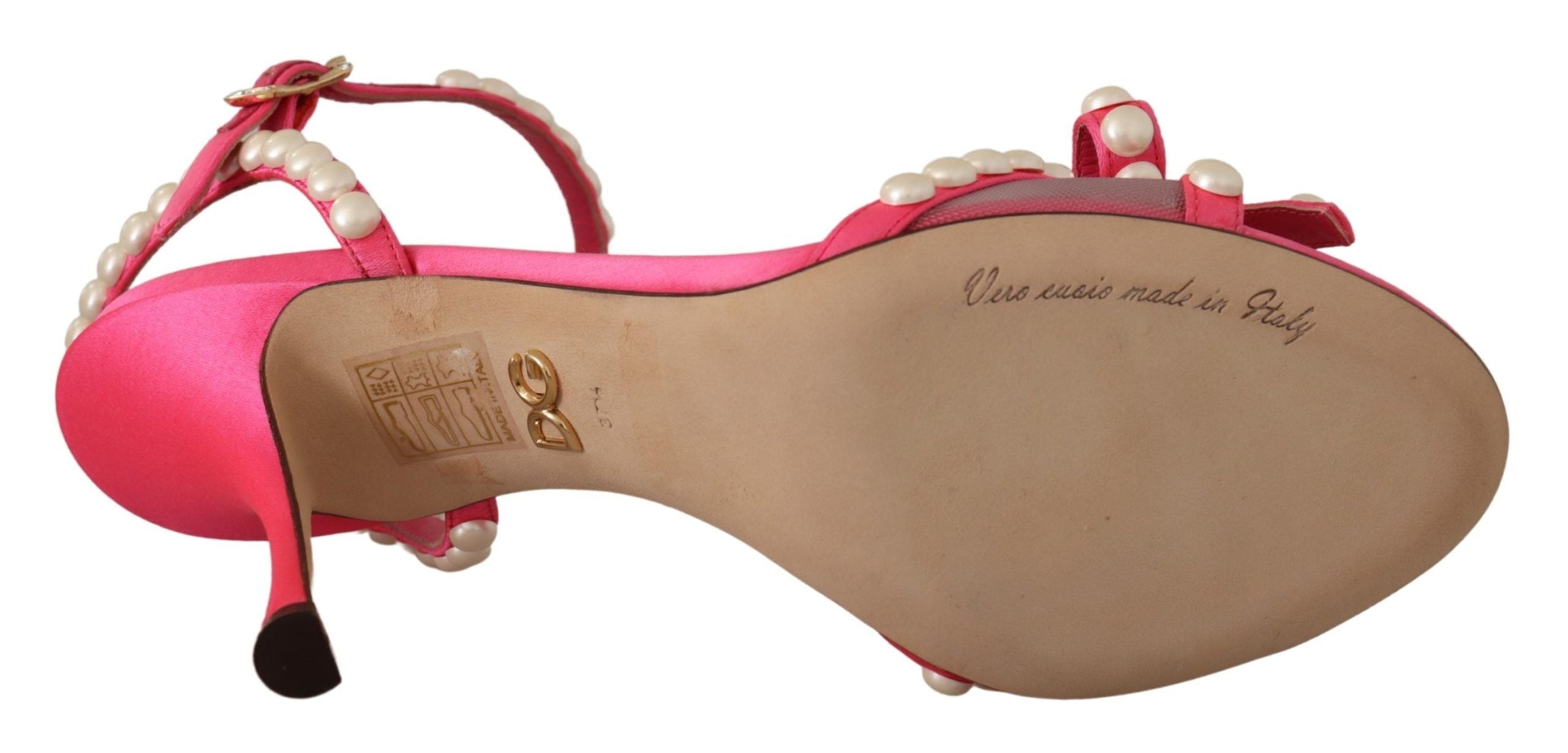 Dolce &amp; Gabbana – Elegante Sandalen mit rosa Perlenverzierung