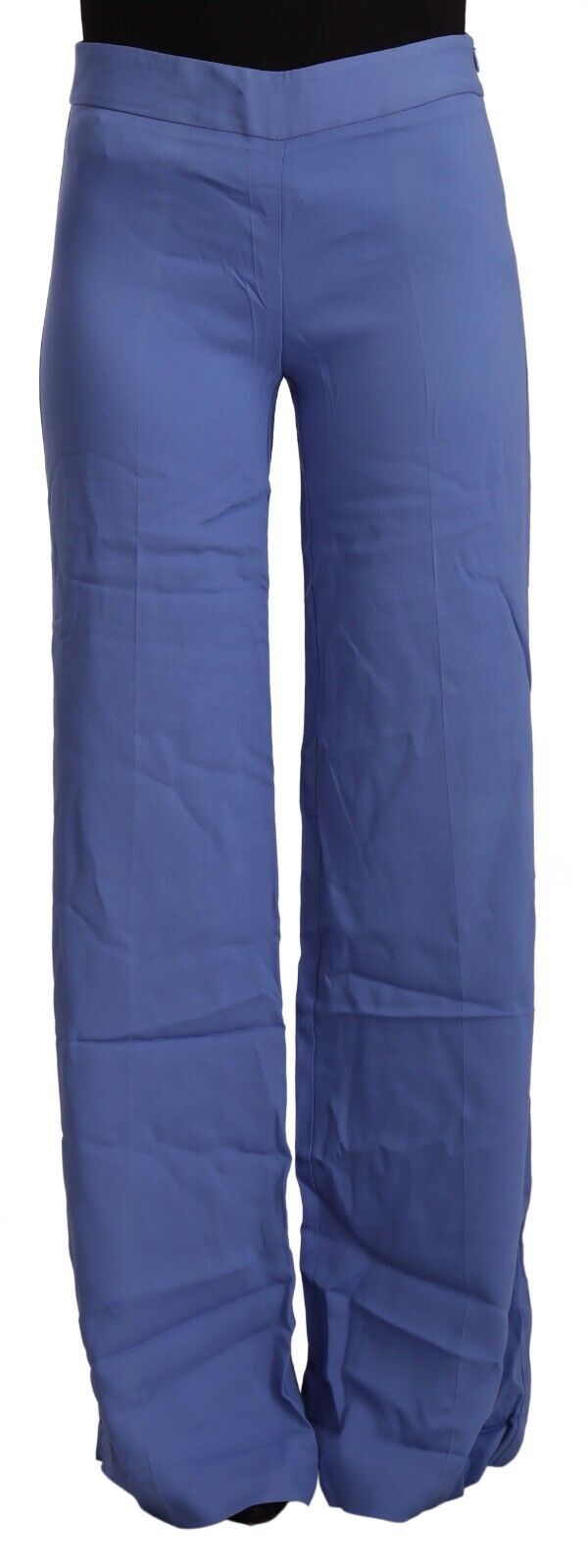 PAROSH Schicke blaue Hose mit weitem Bein und hoher Taille