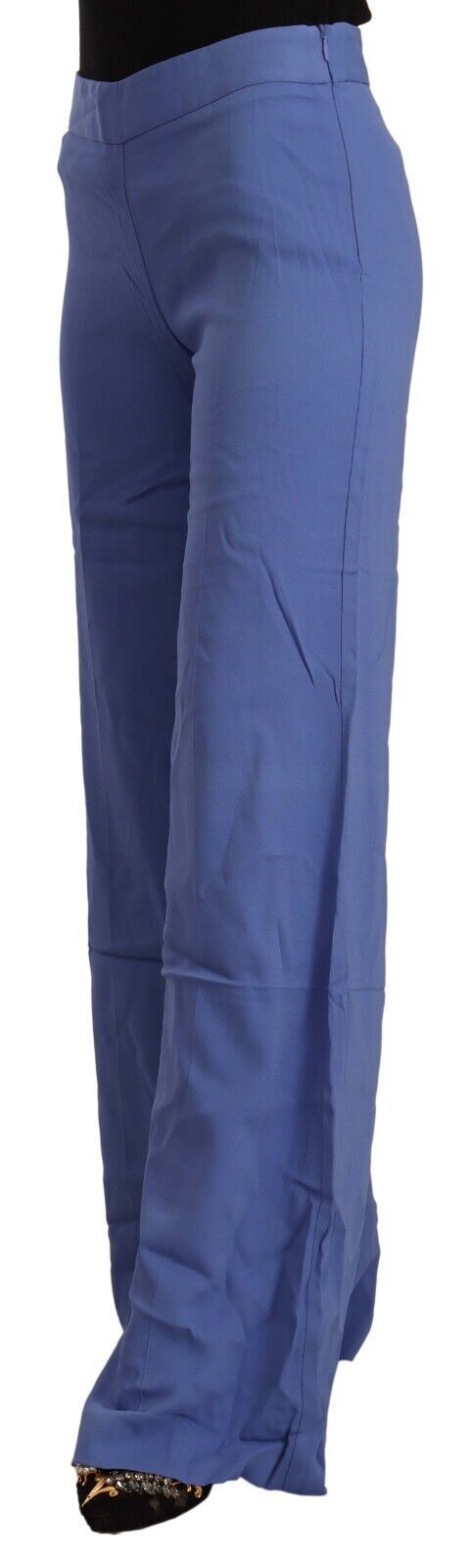 PAROSH Schicke blaue Hose mit weitem Bein und hoher Taille