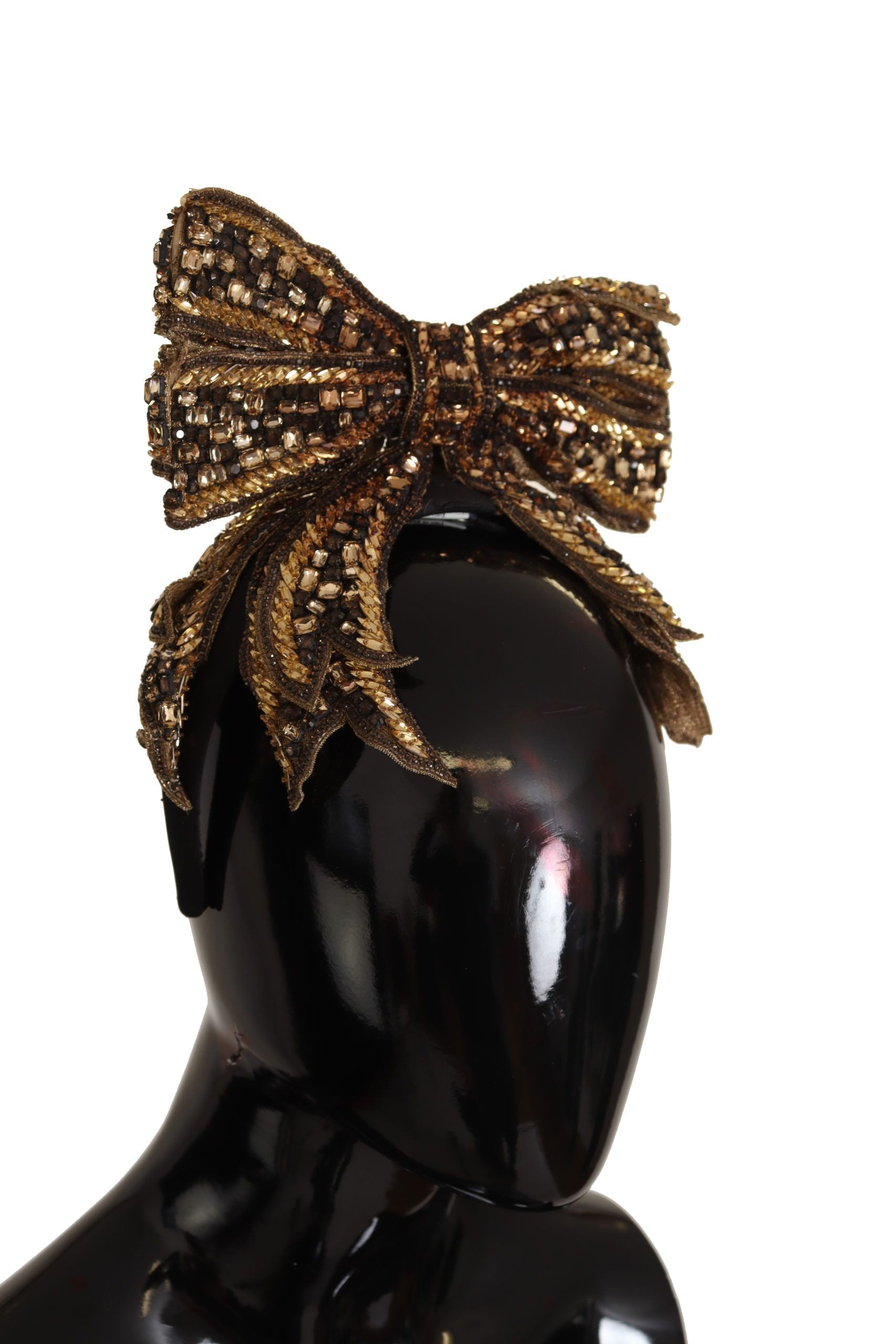 Dolce &amp; Gabbana Diademă elegantă din mătase cu ornament auriu