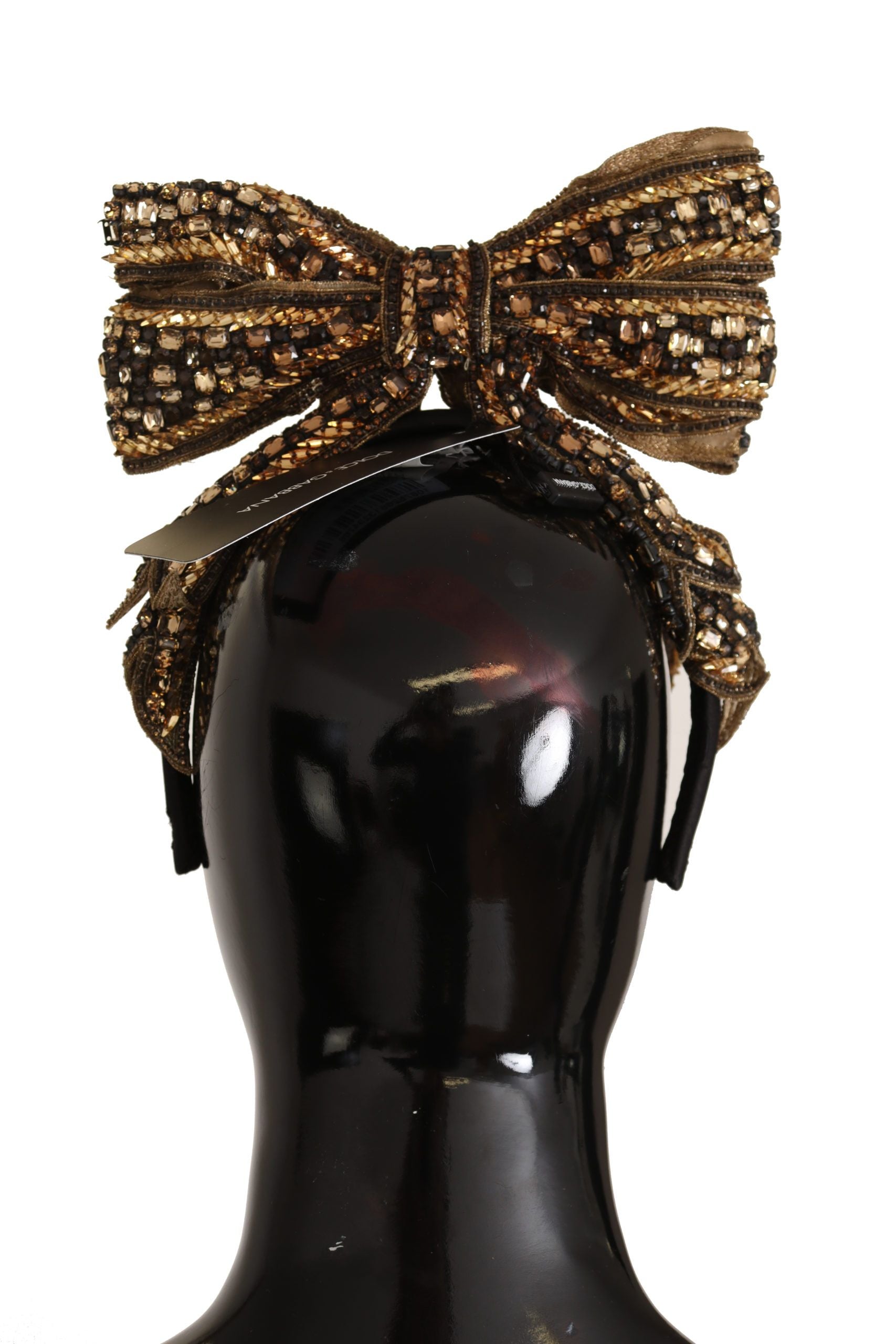 Dolce &amp; Gabbana Diademă elegantă din mătase cu ornament auriu