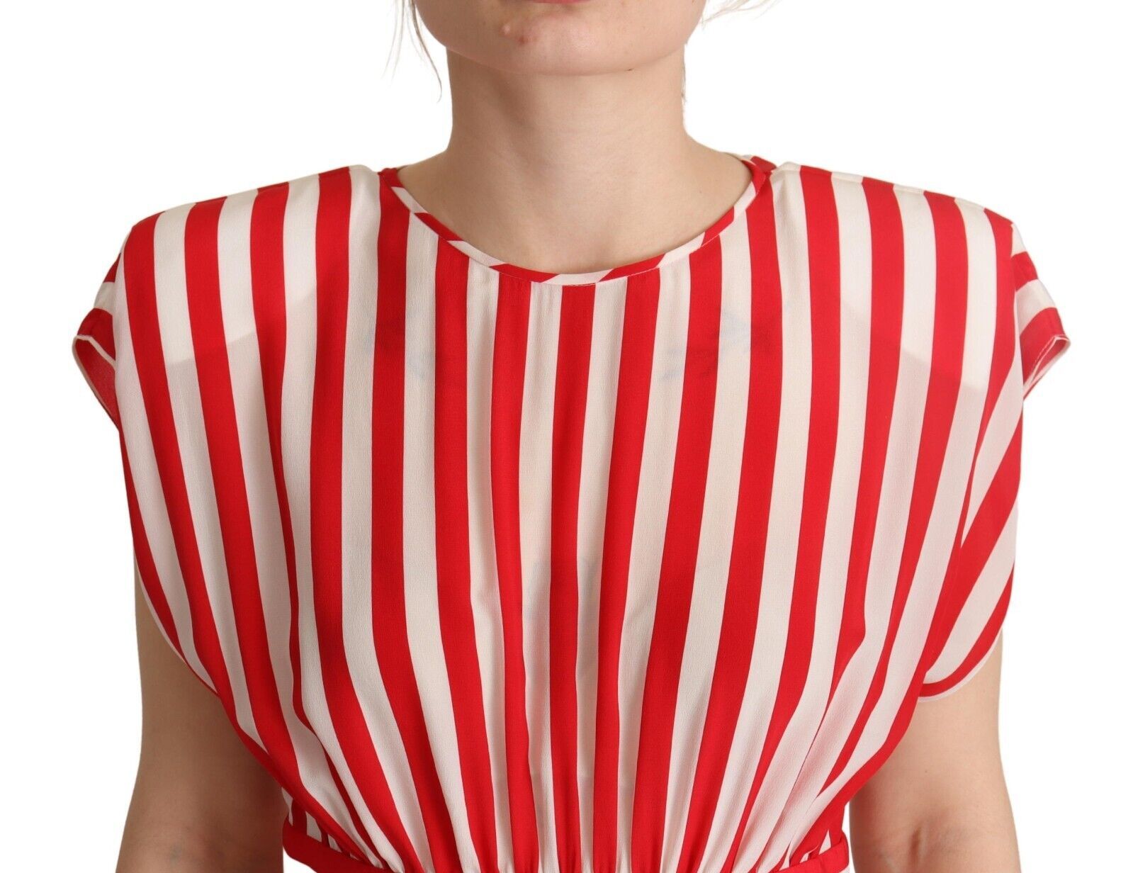 Rochie mini elegantă cu dungi din mătase, Dolce &amp; Gabbana
