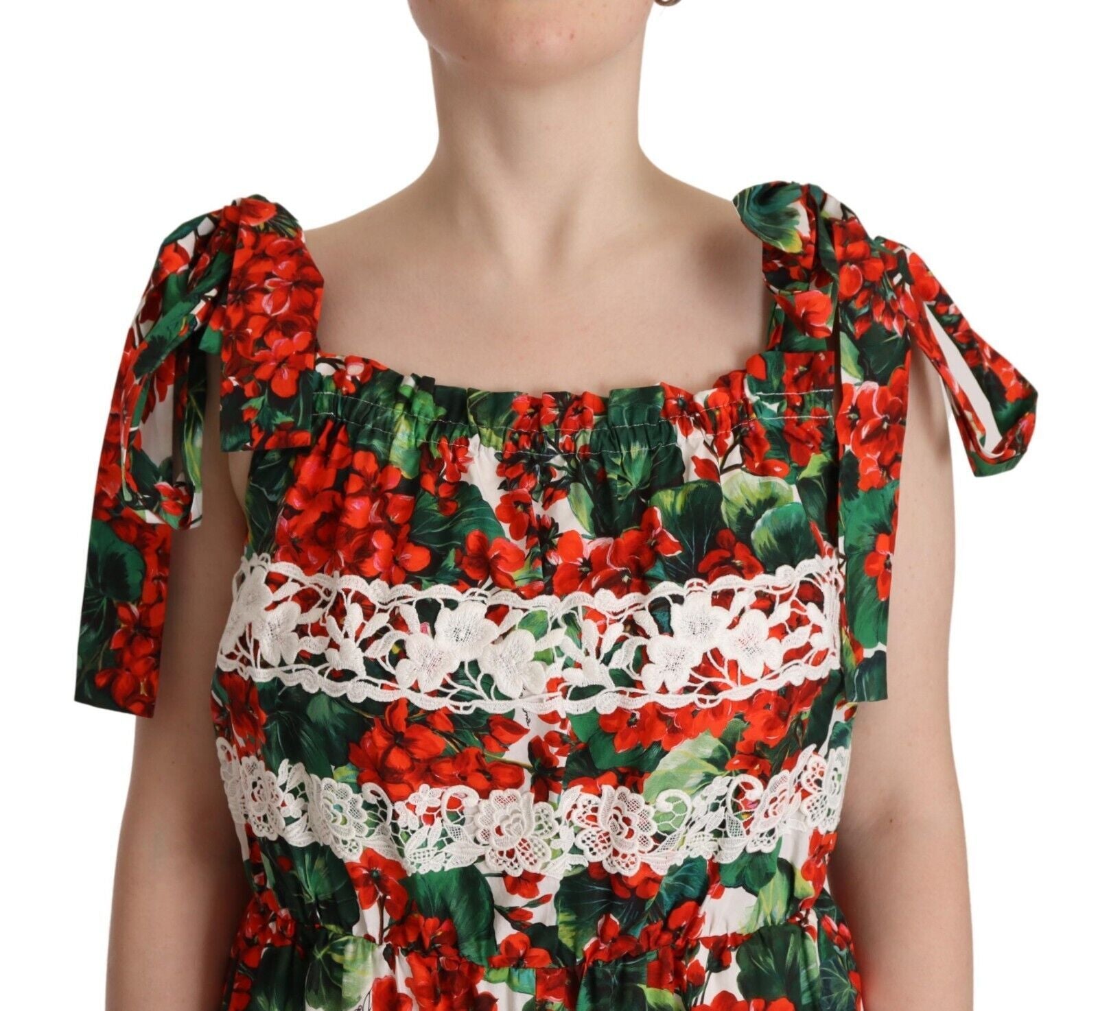 Dolce &amp; Gabbana Mehrfarbiges Maxikleid mit Blumenmuster