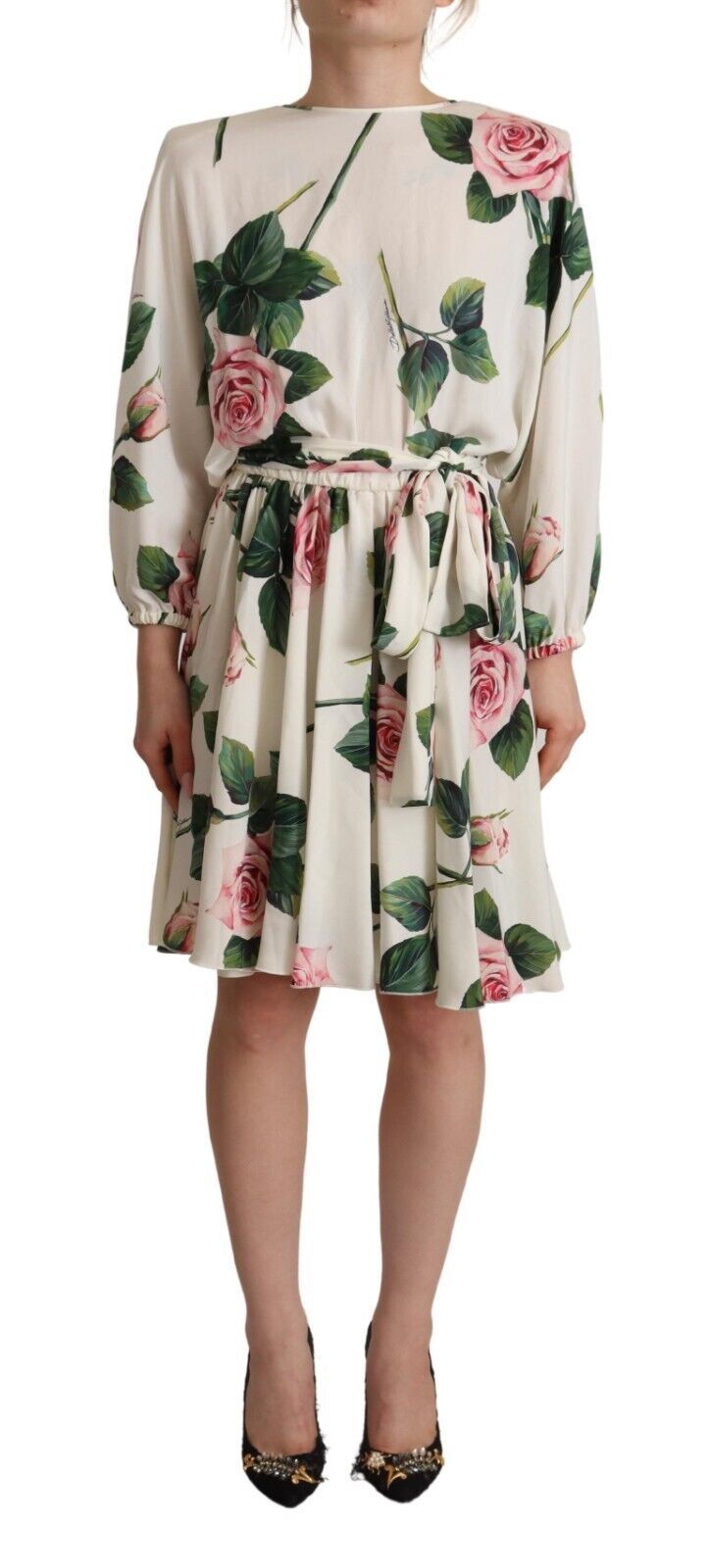 Rochie elegantă Dolce &amp; Gabbana cu imprimeu floral din mătase A
