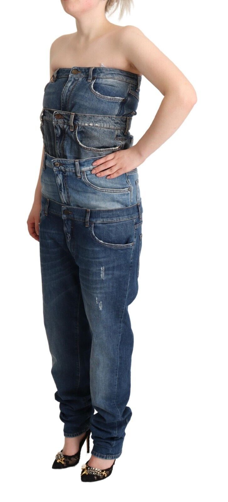 Rochie elegantă Dolce &amp; Gabbana din denim albastru închis