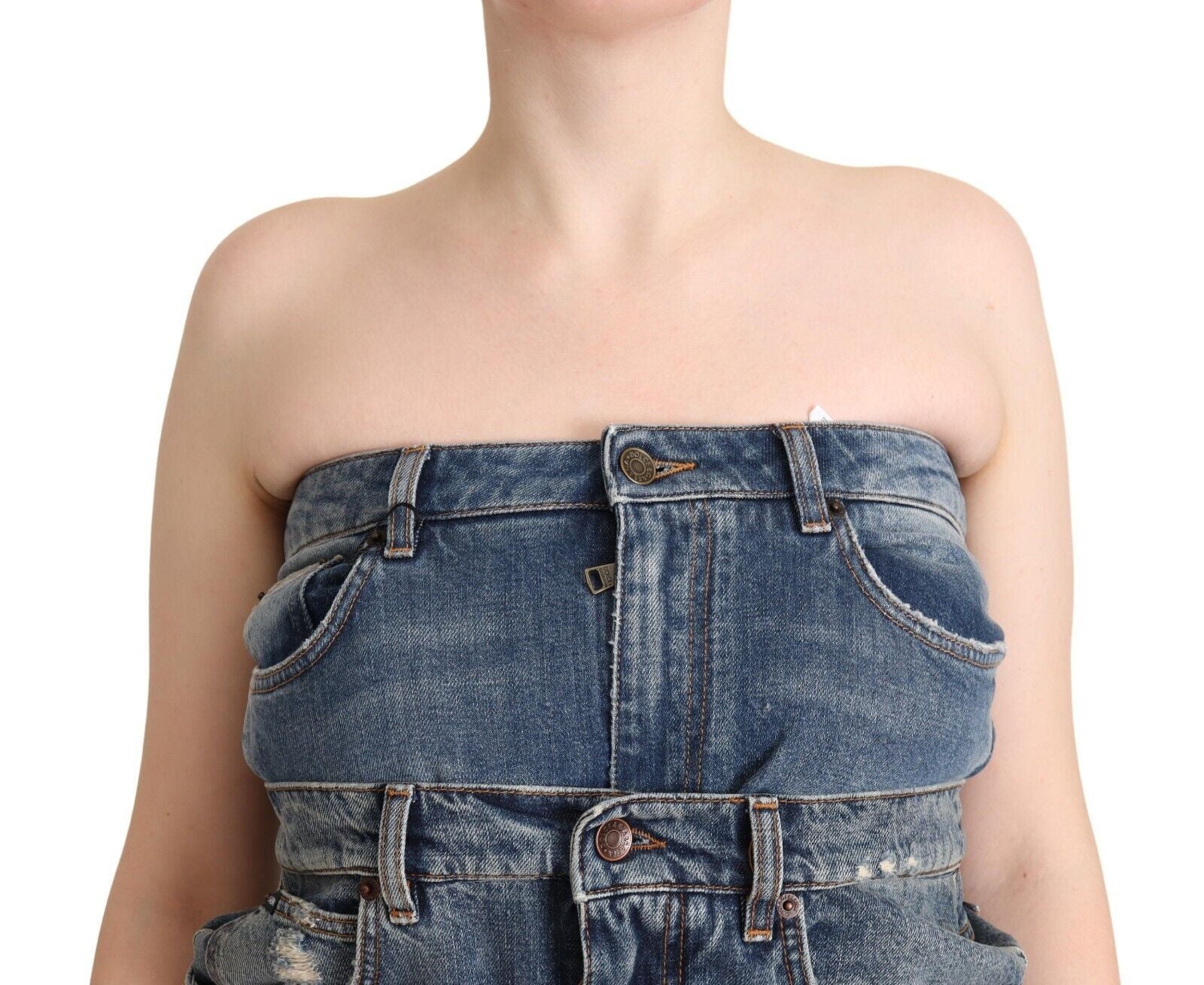 Rochie elegantă Dolce &amp; Gabbana din denim albastru închis
