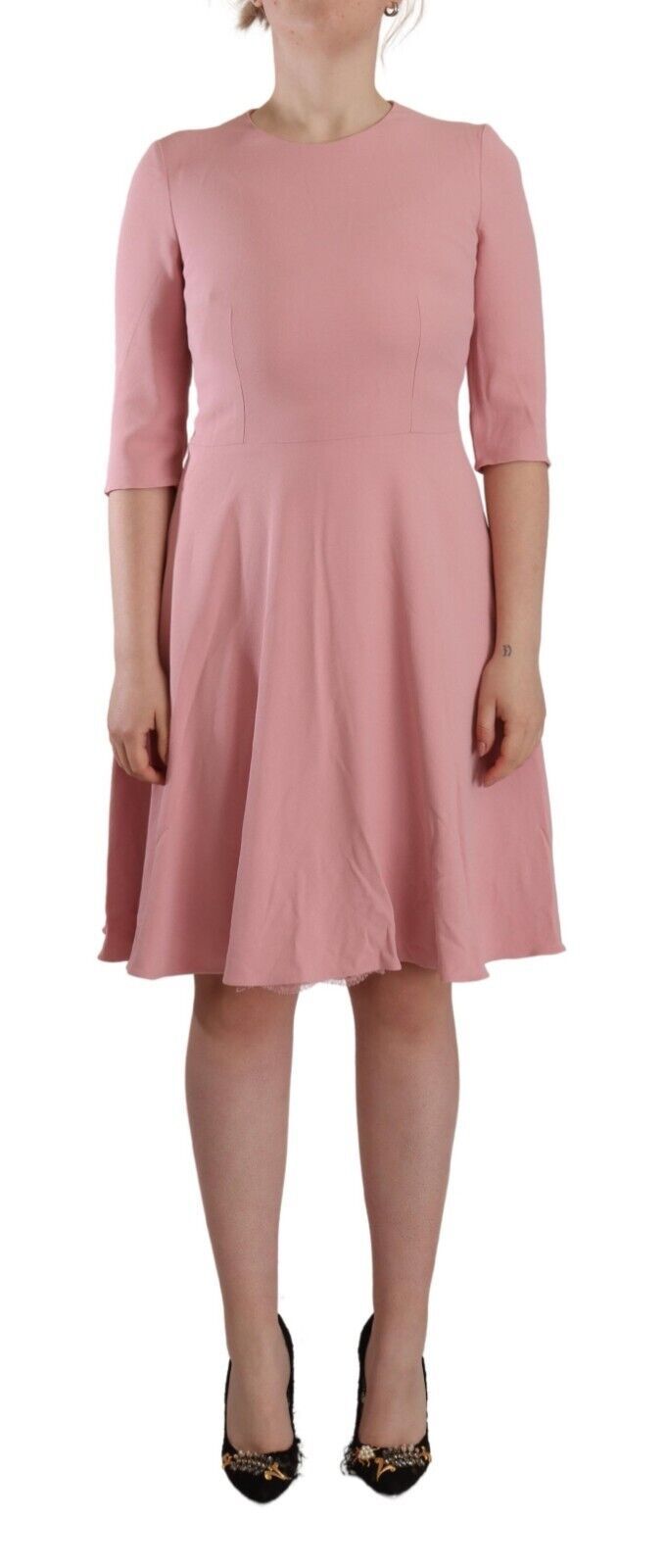 Rochie elegantă roz, lungime genunchi, Dolce &amp; Gabbana, cu linie A