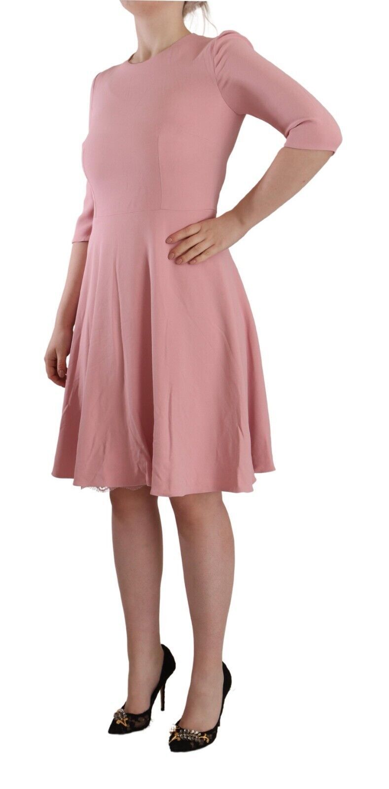 Rochie elegantă roz, lungime genunchi, Dolce &amp; Gabbana, cu linie A