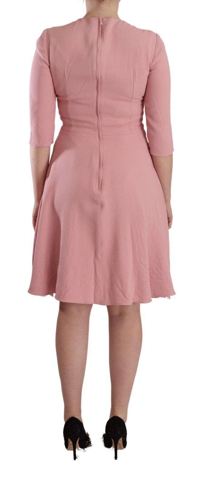Dolce &amp; Gabbana Elegantes rosa A-Linien-Kleid in Knielänge