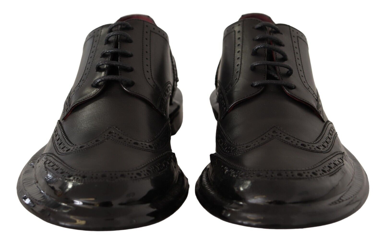 Dolce &amp; Gabbana Elegante Derby-Oxford-Schuhe aus Kalbsleder mit Flügelkappen