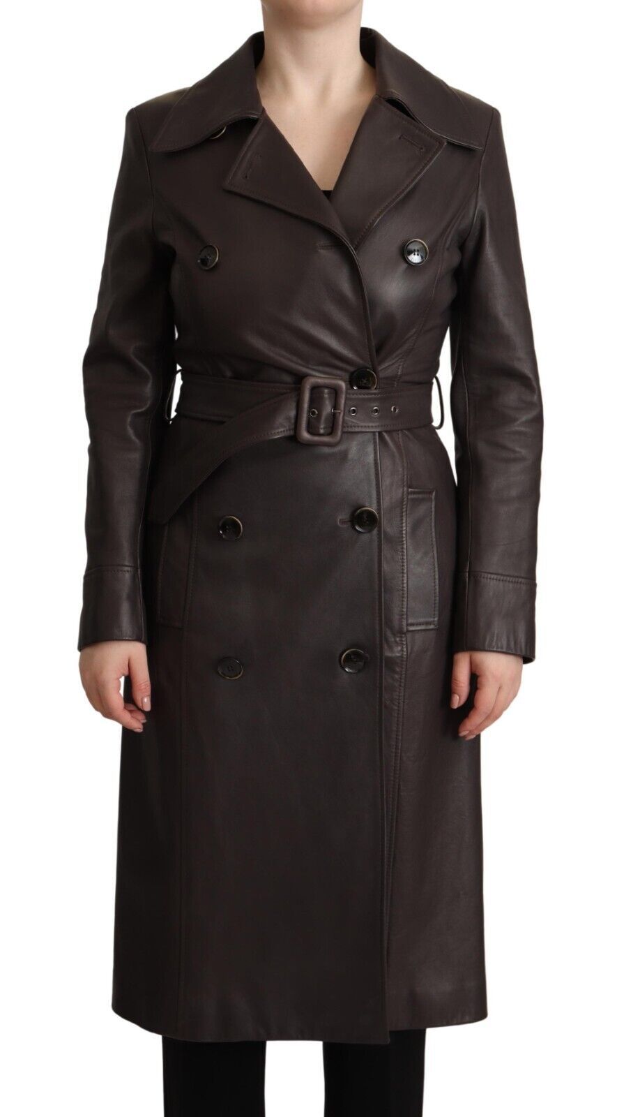 Dolce &amp; Gabbana Eleganter zweireihiger Mantel aus Lammleder