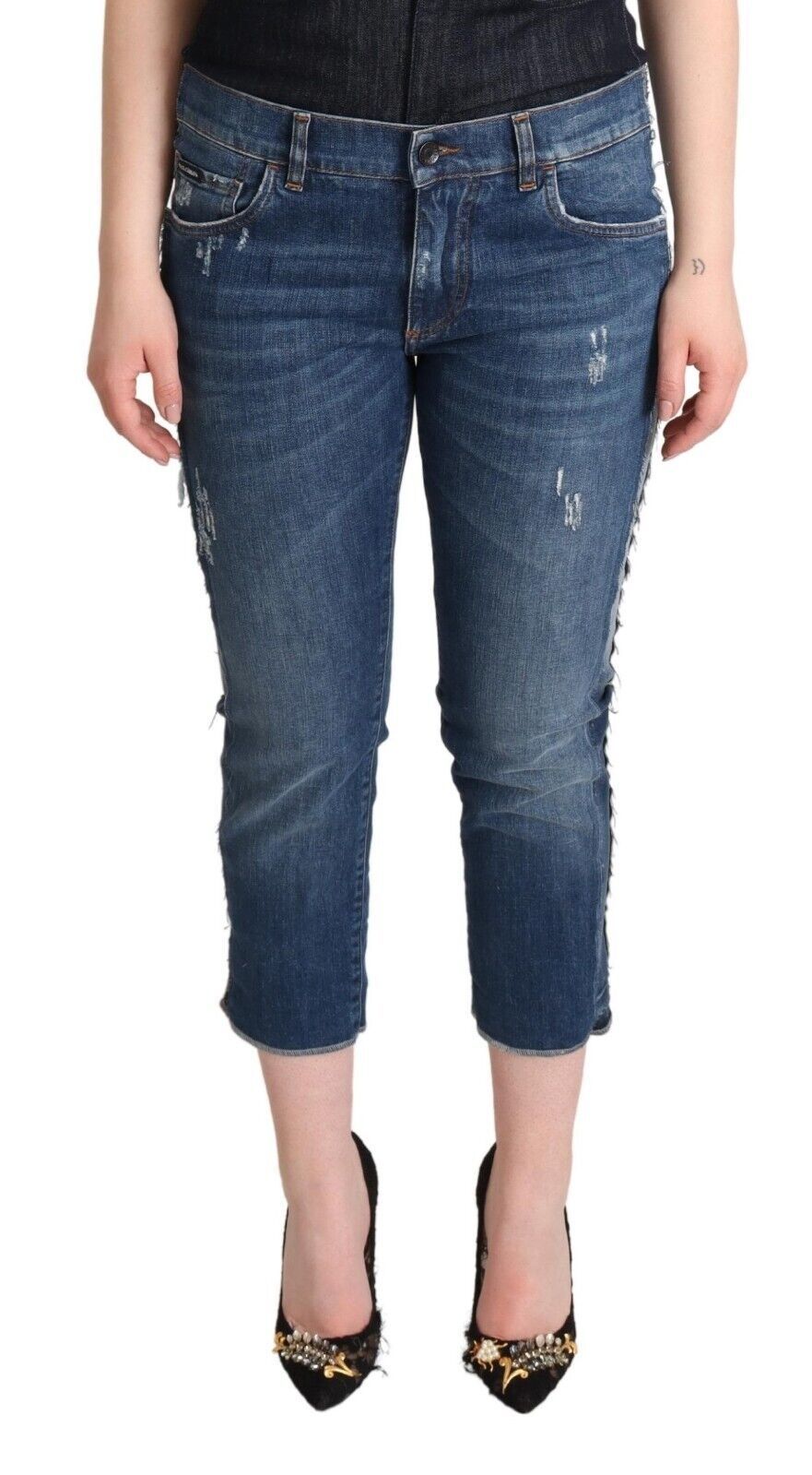 Dolce &amp; Gabbana Eleganter Cropped-Denim mit mittlerer Taille