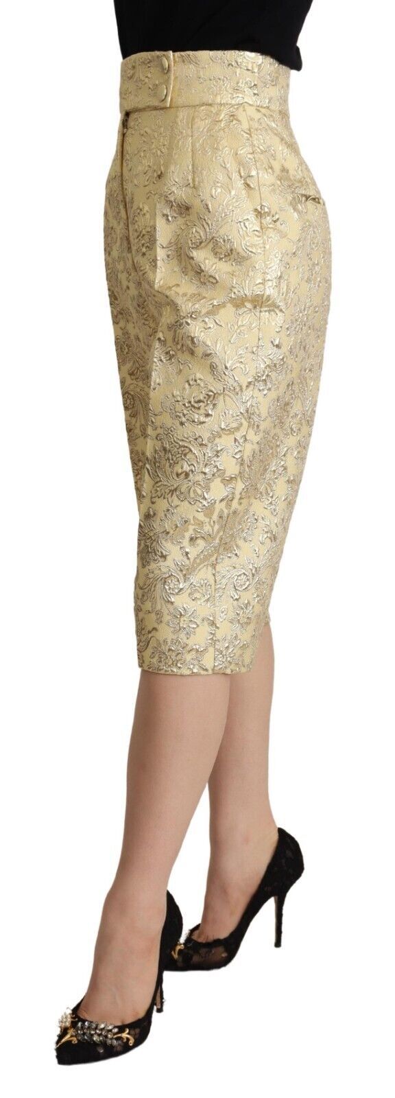 Dolce &amp; Gabbana Elegante beigefarbene, hoch taillierte Cropped-Hose