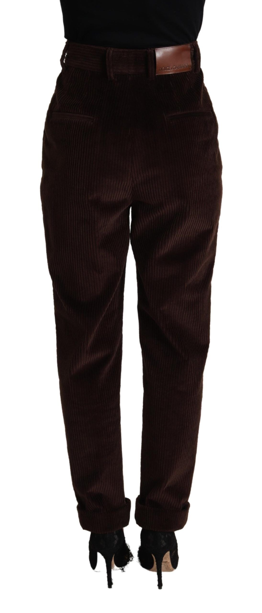 Dolce &amp; Gabbana Elegante Cordhose mit hoher Taille in Bordeaux