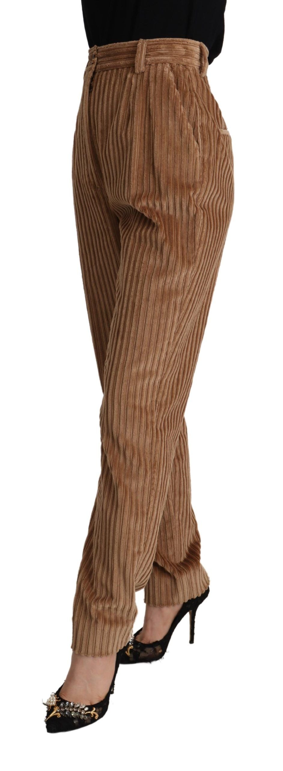 Dolce &amp; Gabbana Elegante hoch taillierte, konisch zulaufende Cordhose