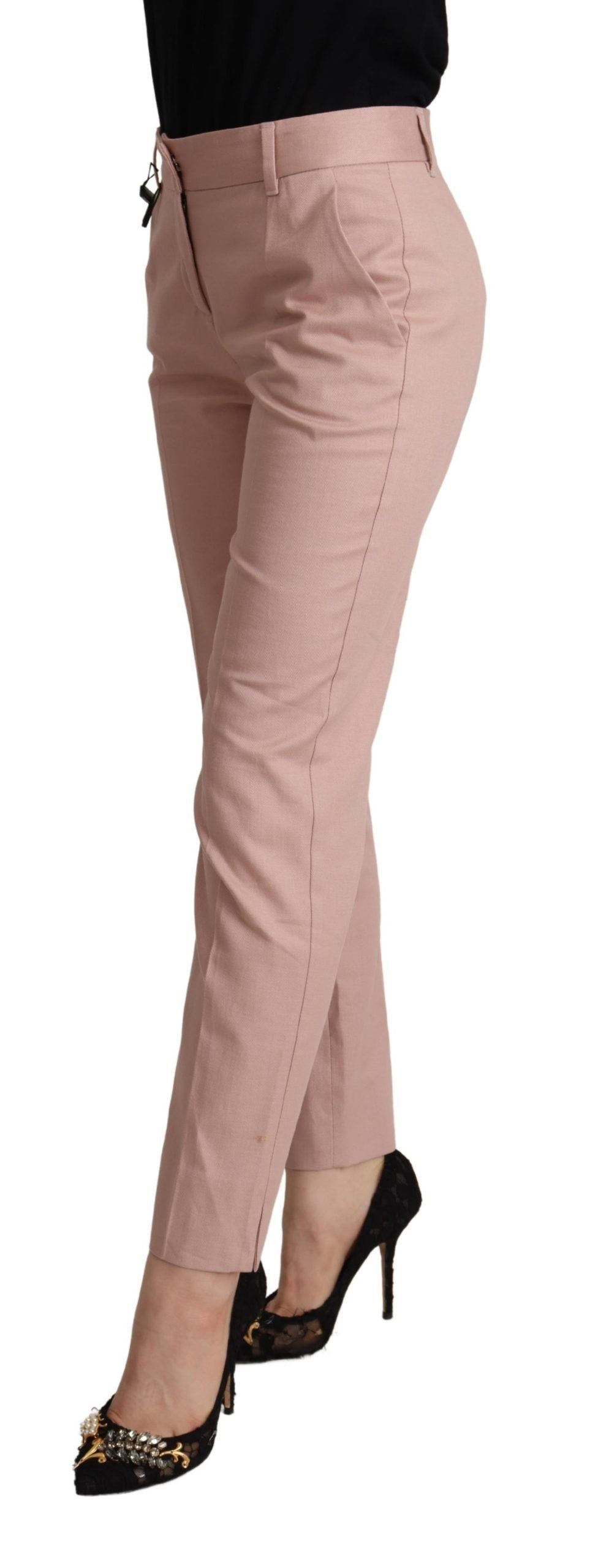 Dolce &amp; Gabbana Elegante rosa Tapered Pants für anspruchsvollen Stil