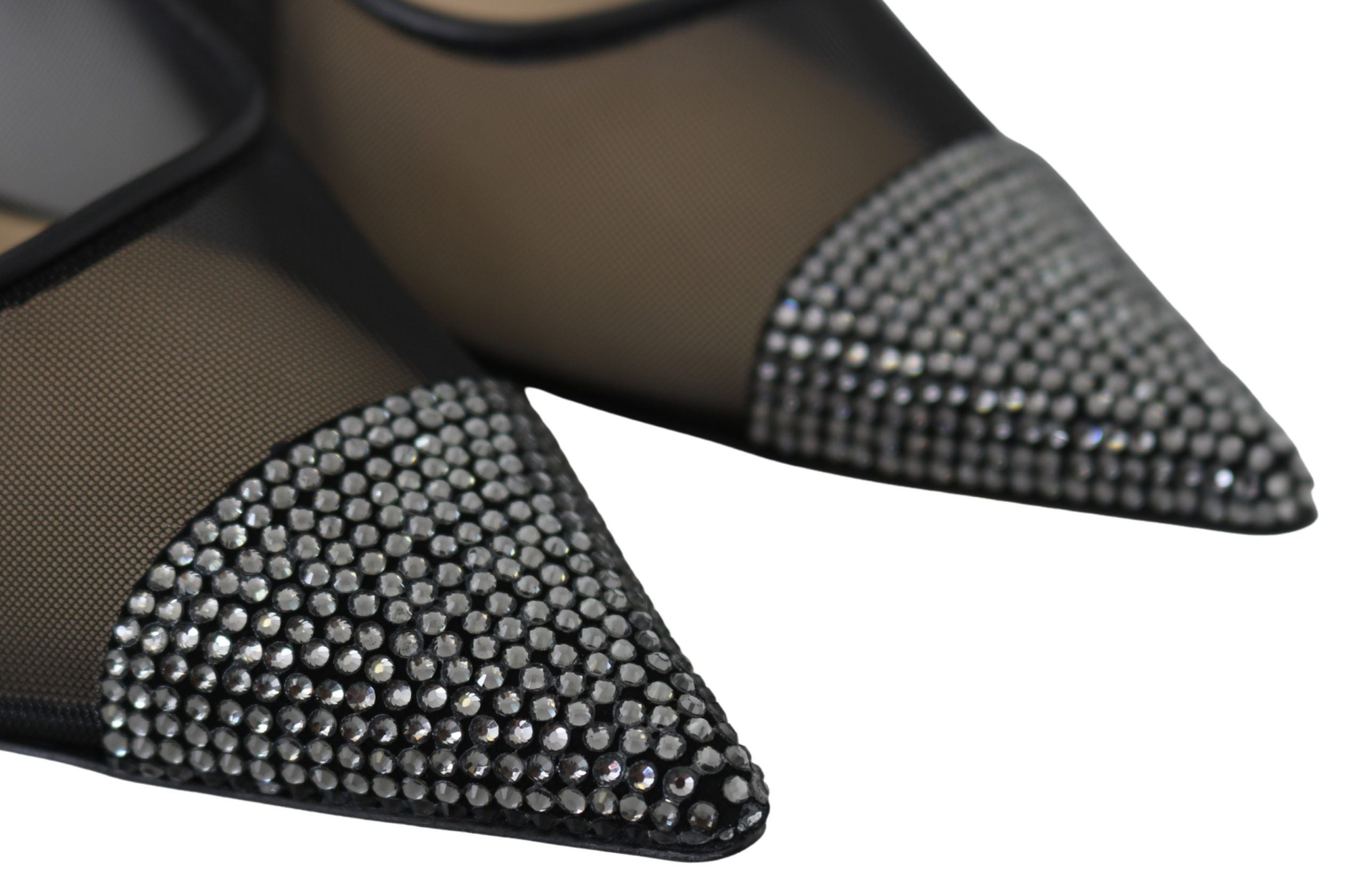 Jimmy Choo Elegante schwarze Mesh-Pumps mit Kristallen