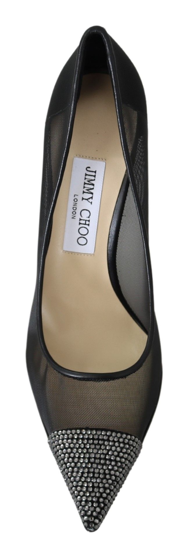 Jimmy Choo Elegante schwarze Mesh-Pumps mit Kristallen
