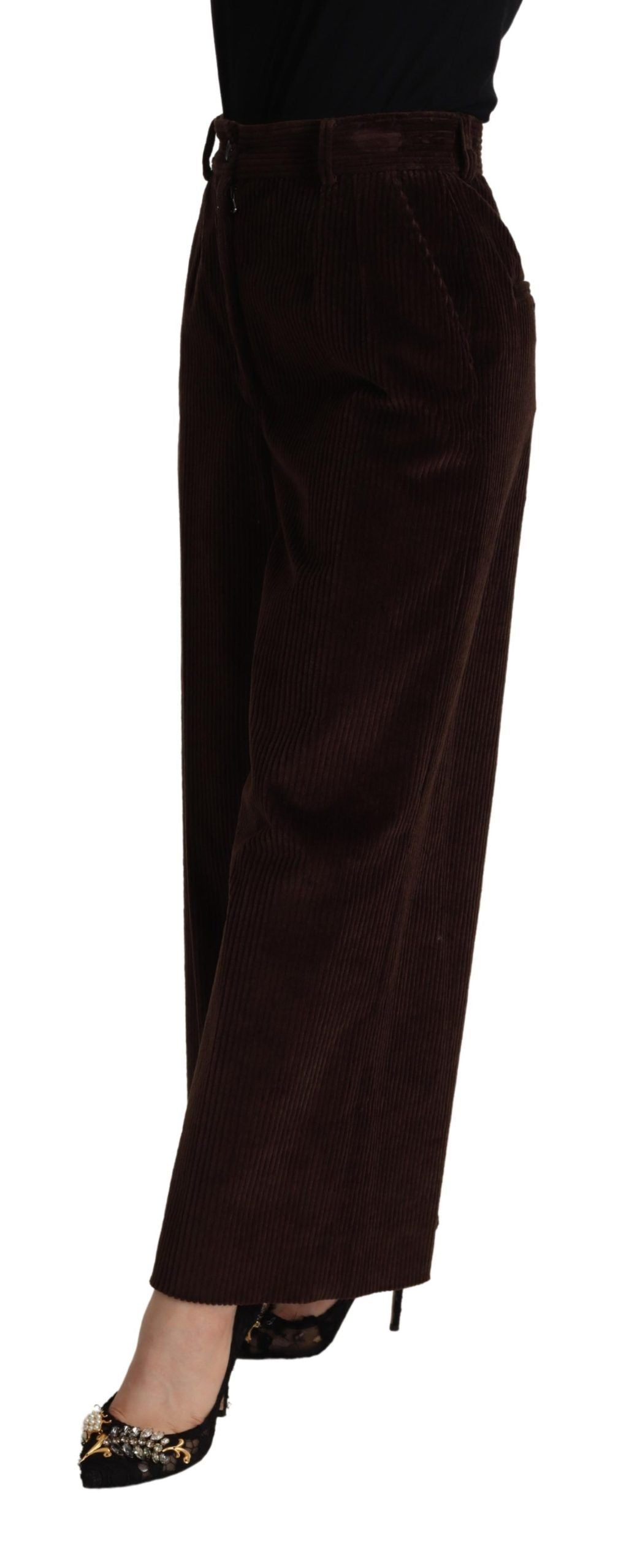 Dolce &amp; Gabbana Elegante Hose mit hoher Taille und weitem Bein