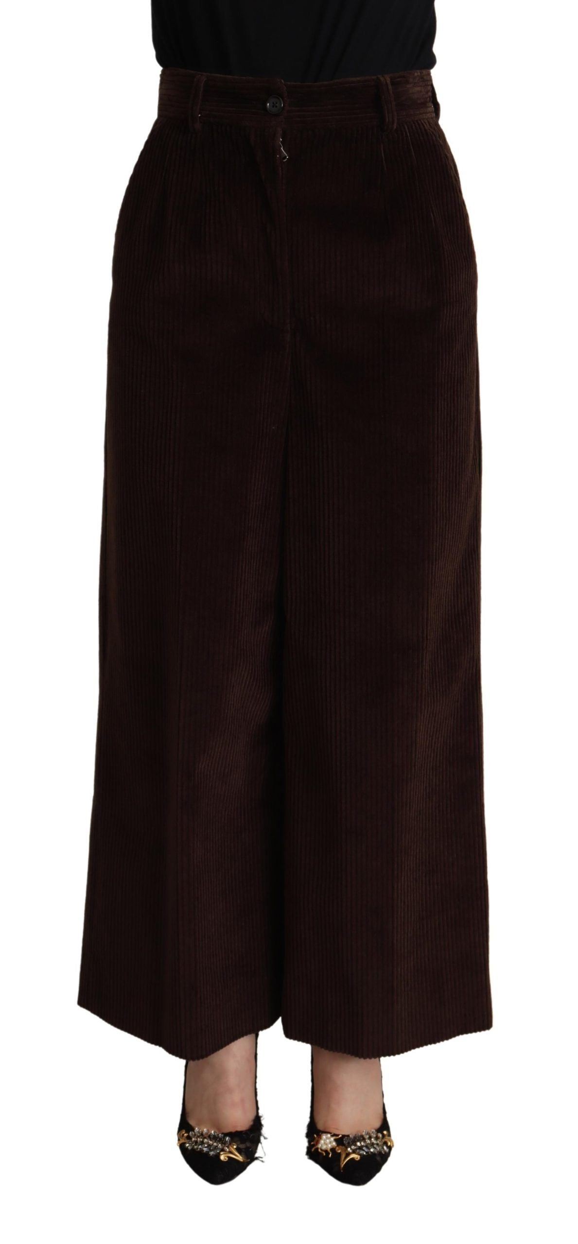 Dolce &amp; Gabbana Elegante Hose mit hoher Taille und weitem Bein