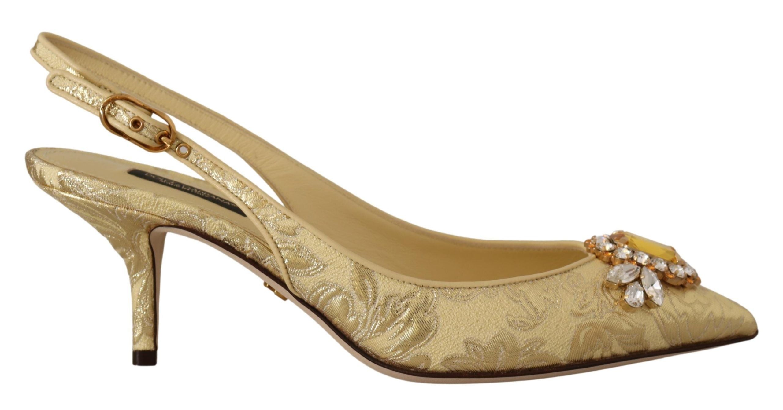 Dolce &amp; Gabbana – Slingback-Pumps mit glänzendem Goldkristall