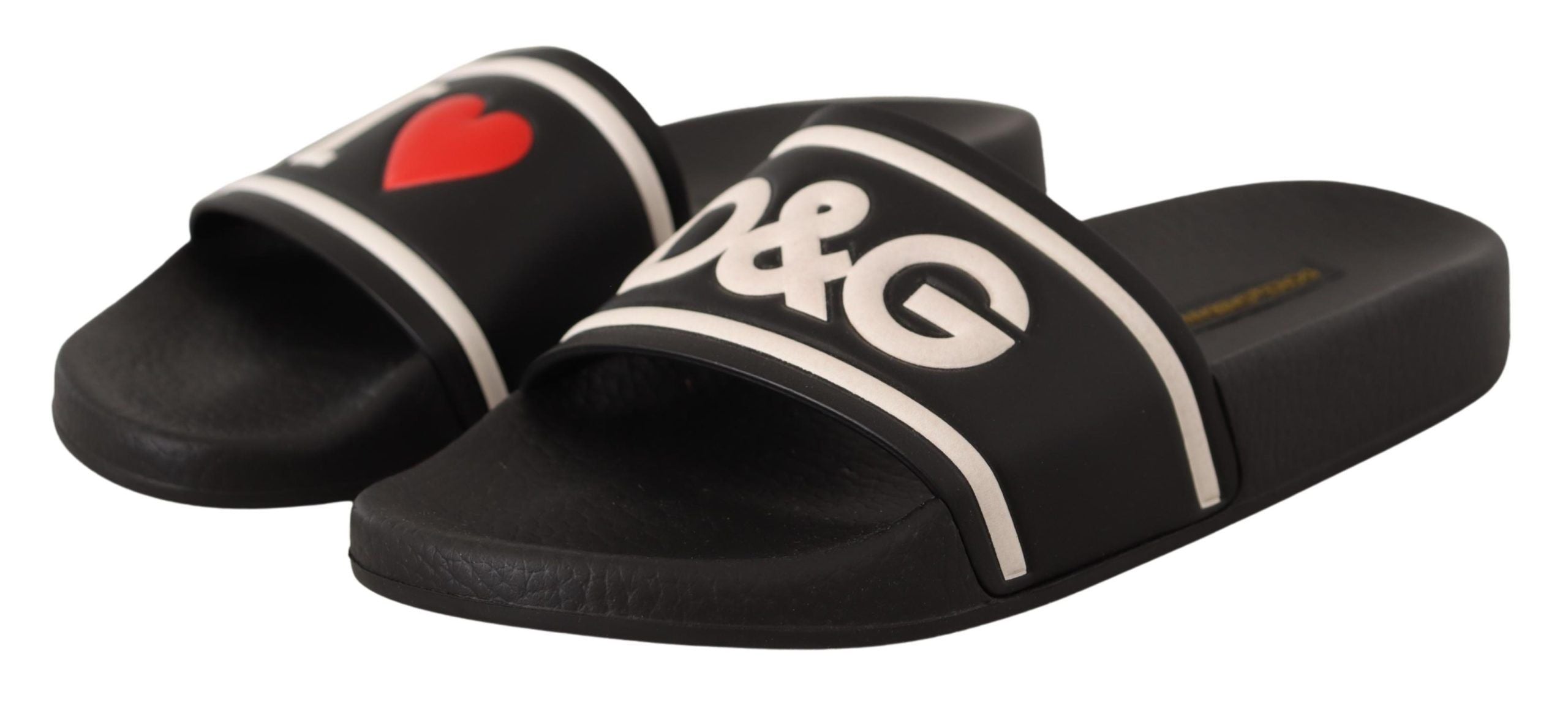 Dolce &amp; Gabbana Elegante schwarze Leder-Sandalen für Damen