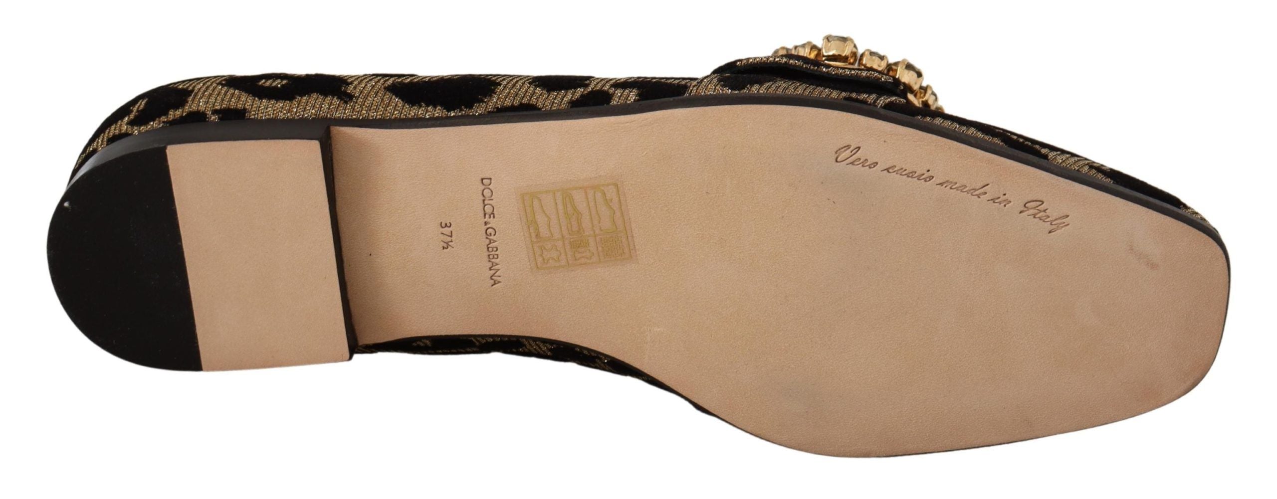 Dolce &amp; Gabbana Elegante Loafer mit Leopardenmuster und Kristallsteinen