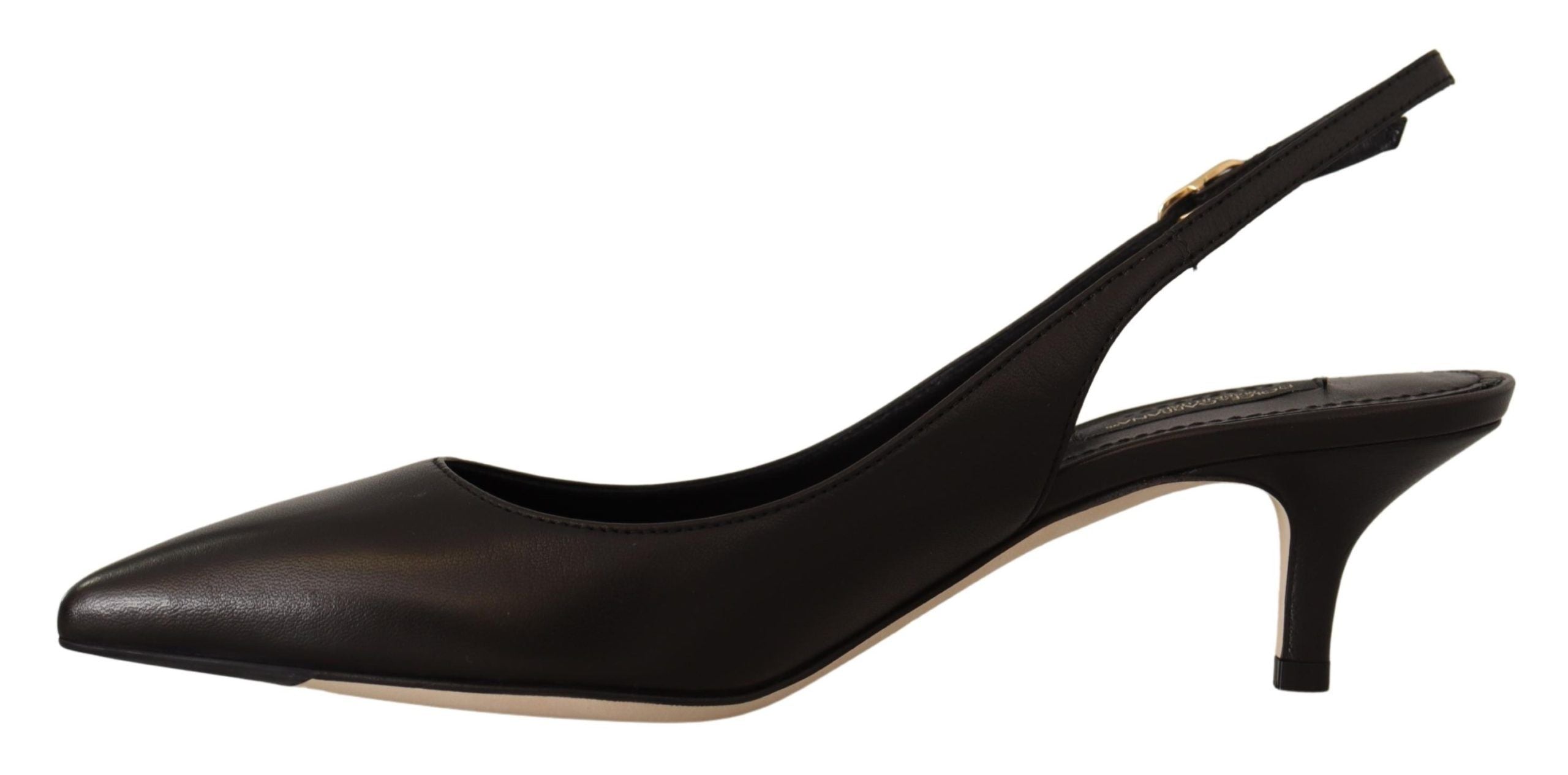 Dolce &amp; Gabbana Elegante schwarze Slingbacks aus Leder