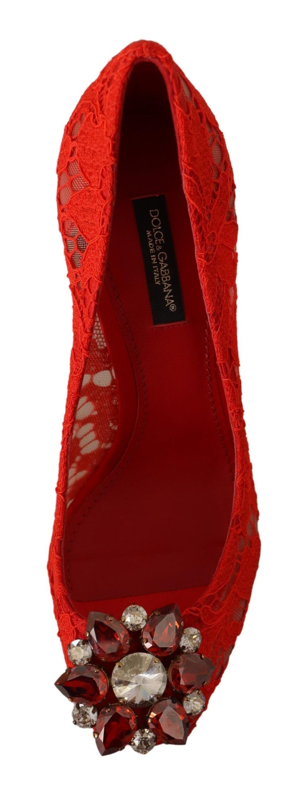 Dolce &amp; Gabbana – Taormina – Pumps mit Spitzenabsatz und rotem Kristall