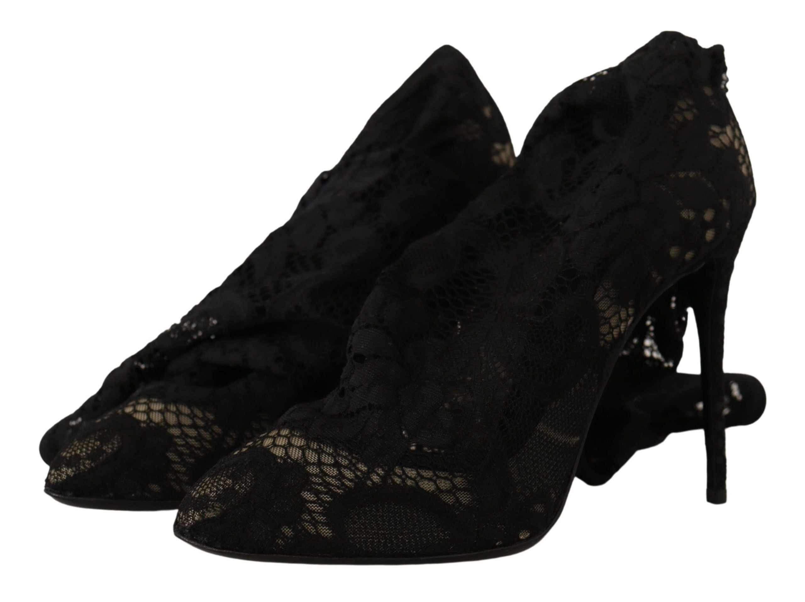 Dolce &amp; Gabbana – Elegante Stretch-Sockenstiefel in glattem Schwarz