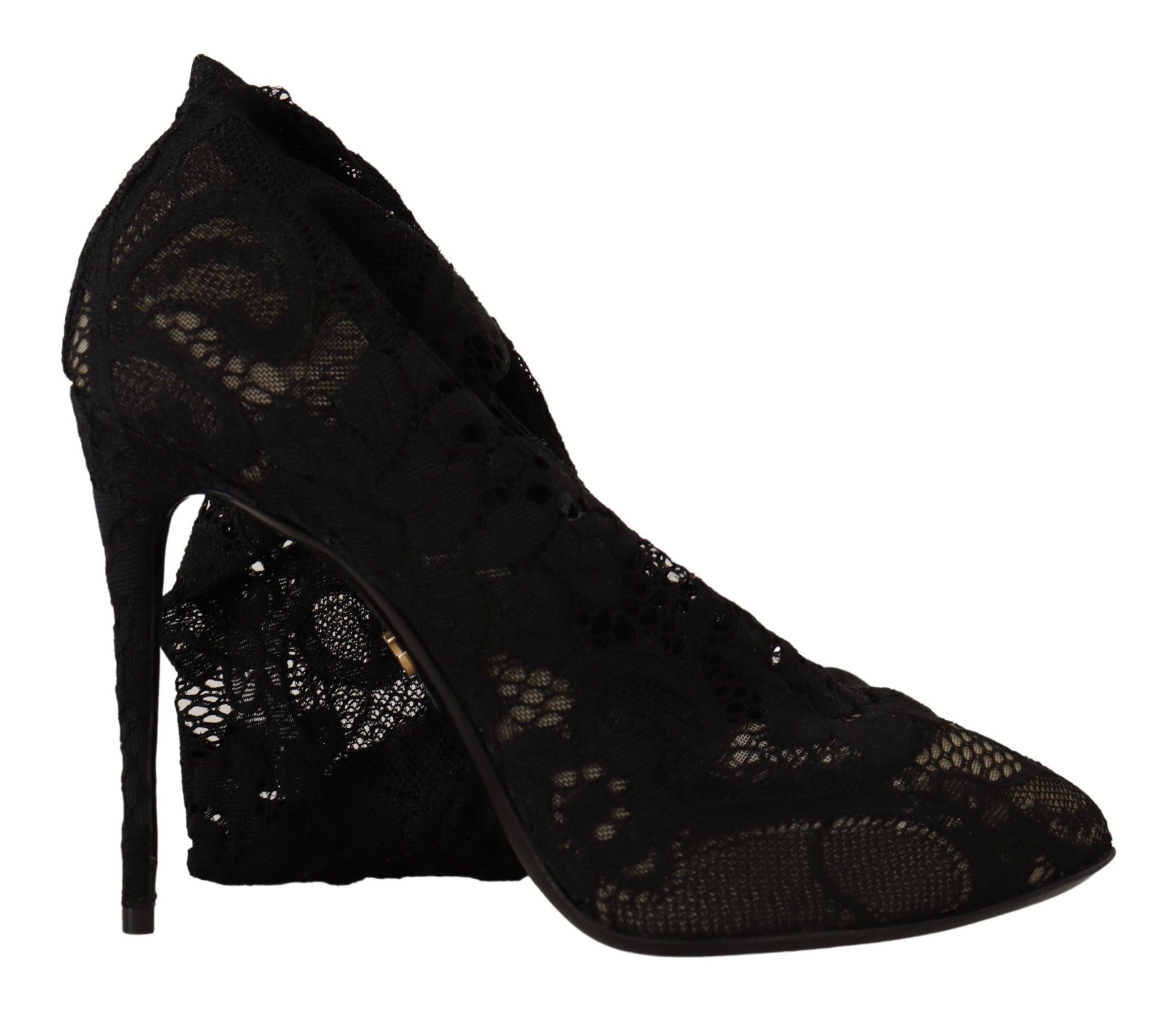 Dolce &amp; Gabbana – Elegante Stretch-Sockenstiefel in glattem Schwarz