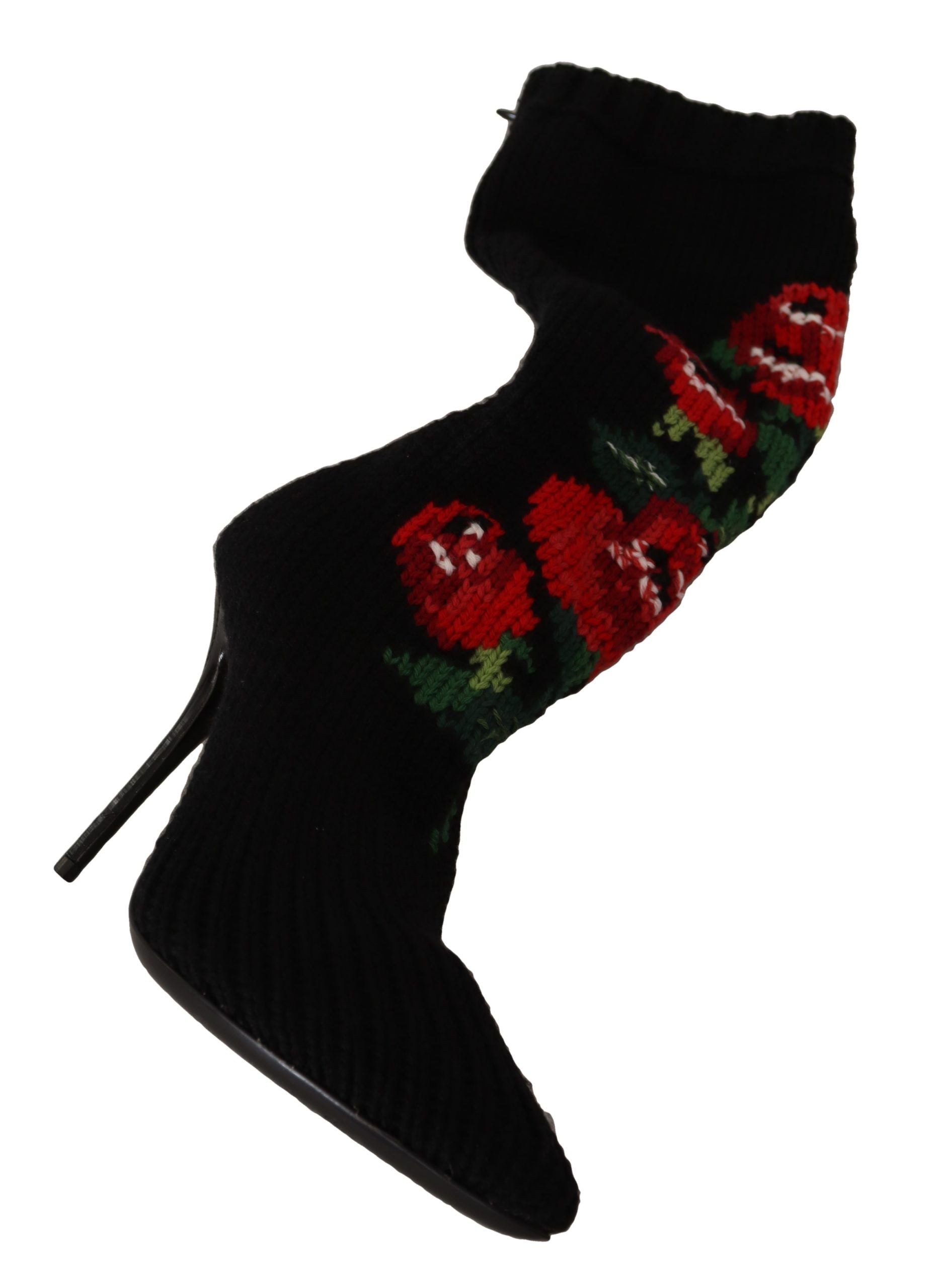 Cizme elegante Dolce &amp; Gabbana cu trandafiri roșii