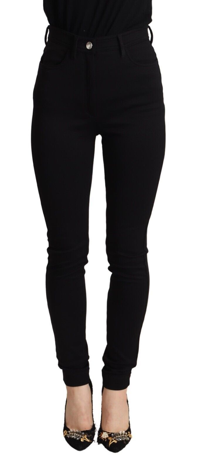 Dolce &amp; Gabbana Elegante Slim Fit-Hose mit hoher Taille