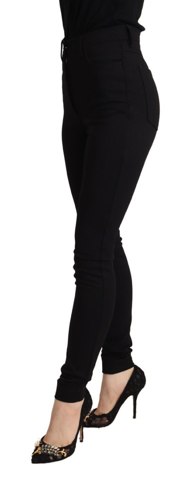 Dolce &amp; Gabbana Elegante Slim Fit-Hose mit hoher Taille